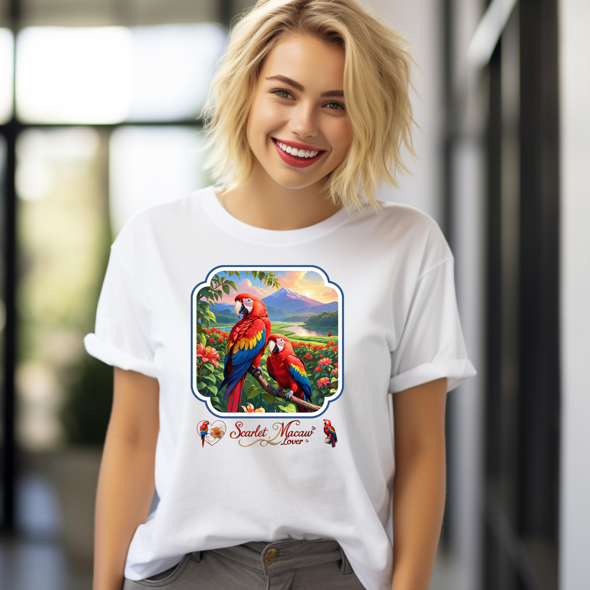 Red Scarlet Macaw Lover T-Shirt