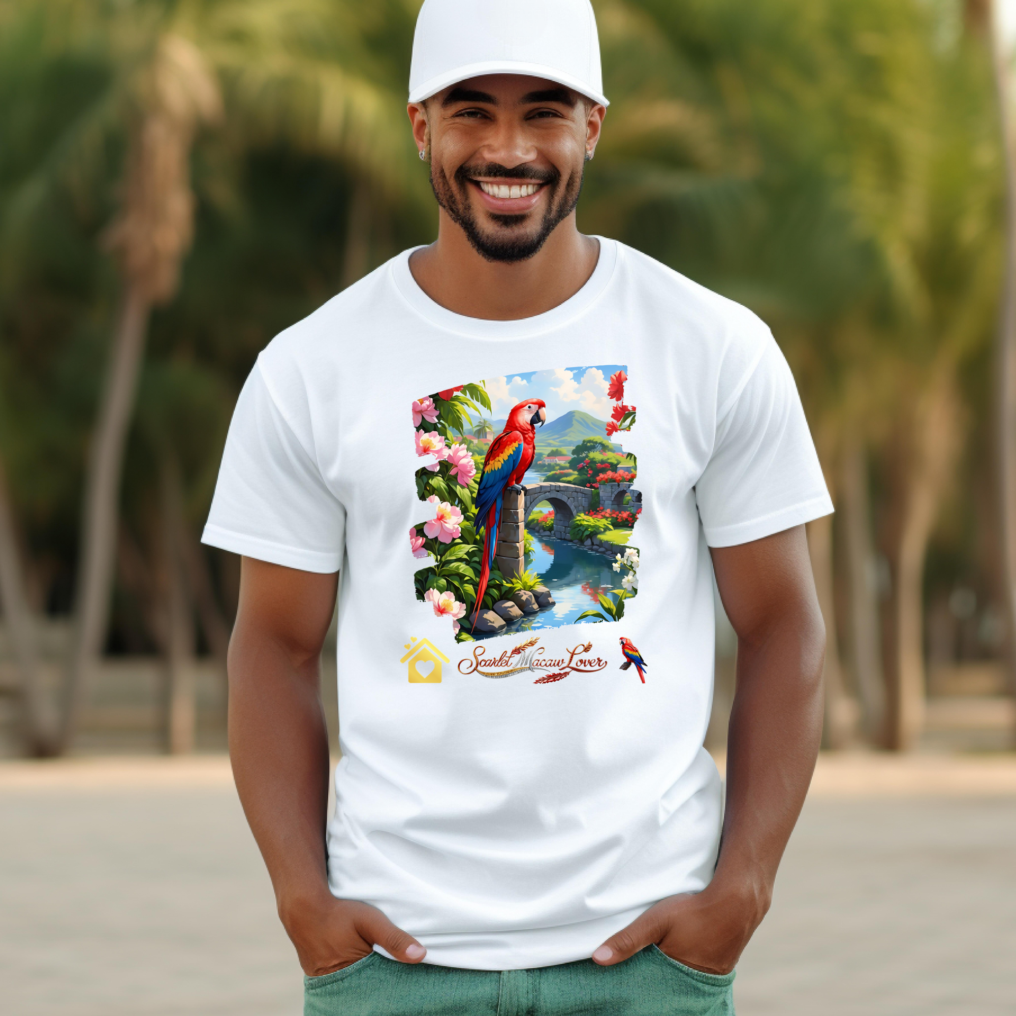 Scarlet Macaw Lover Bridge T-Shirt