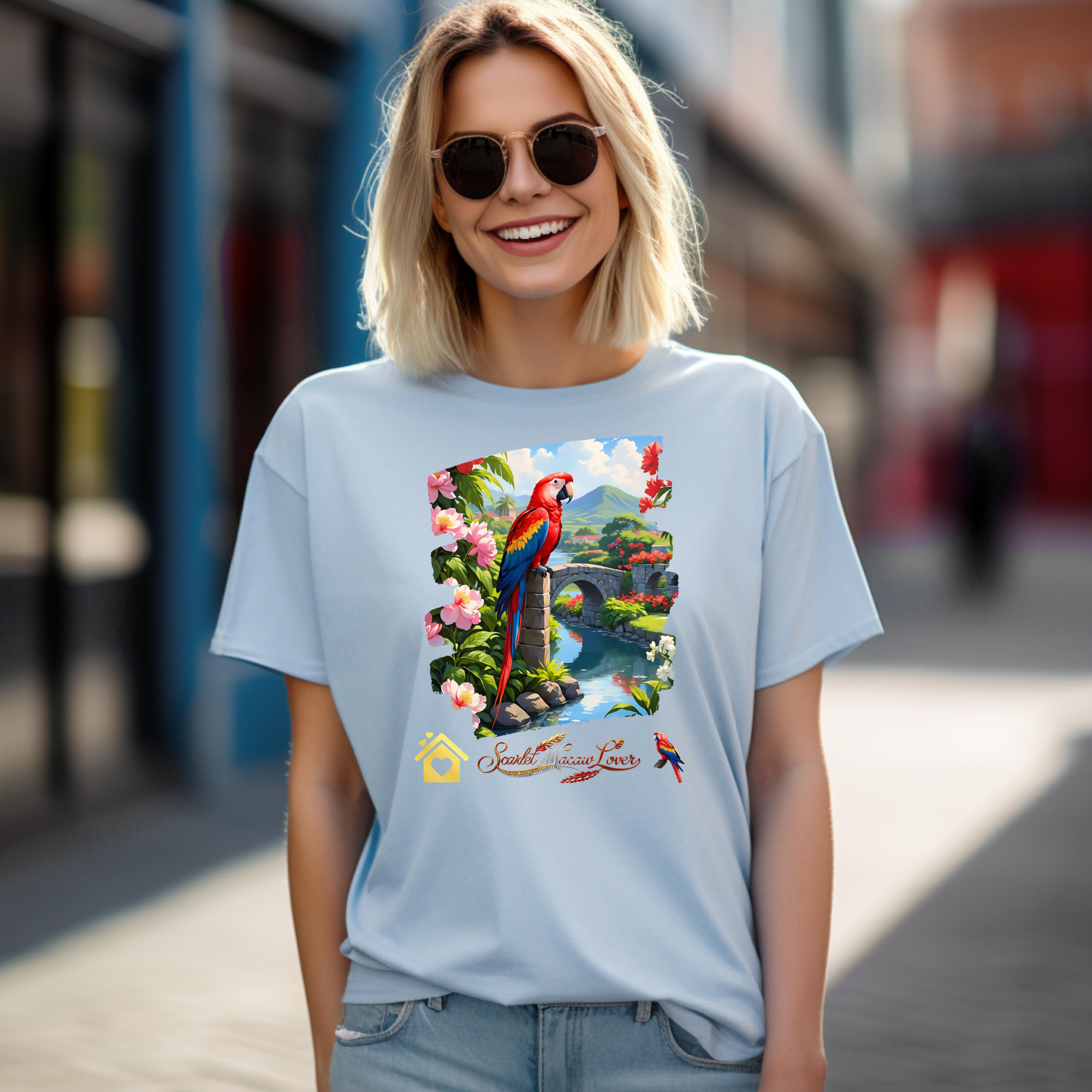 Scarlet Macaw Lover Bridge T-Shirt