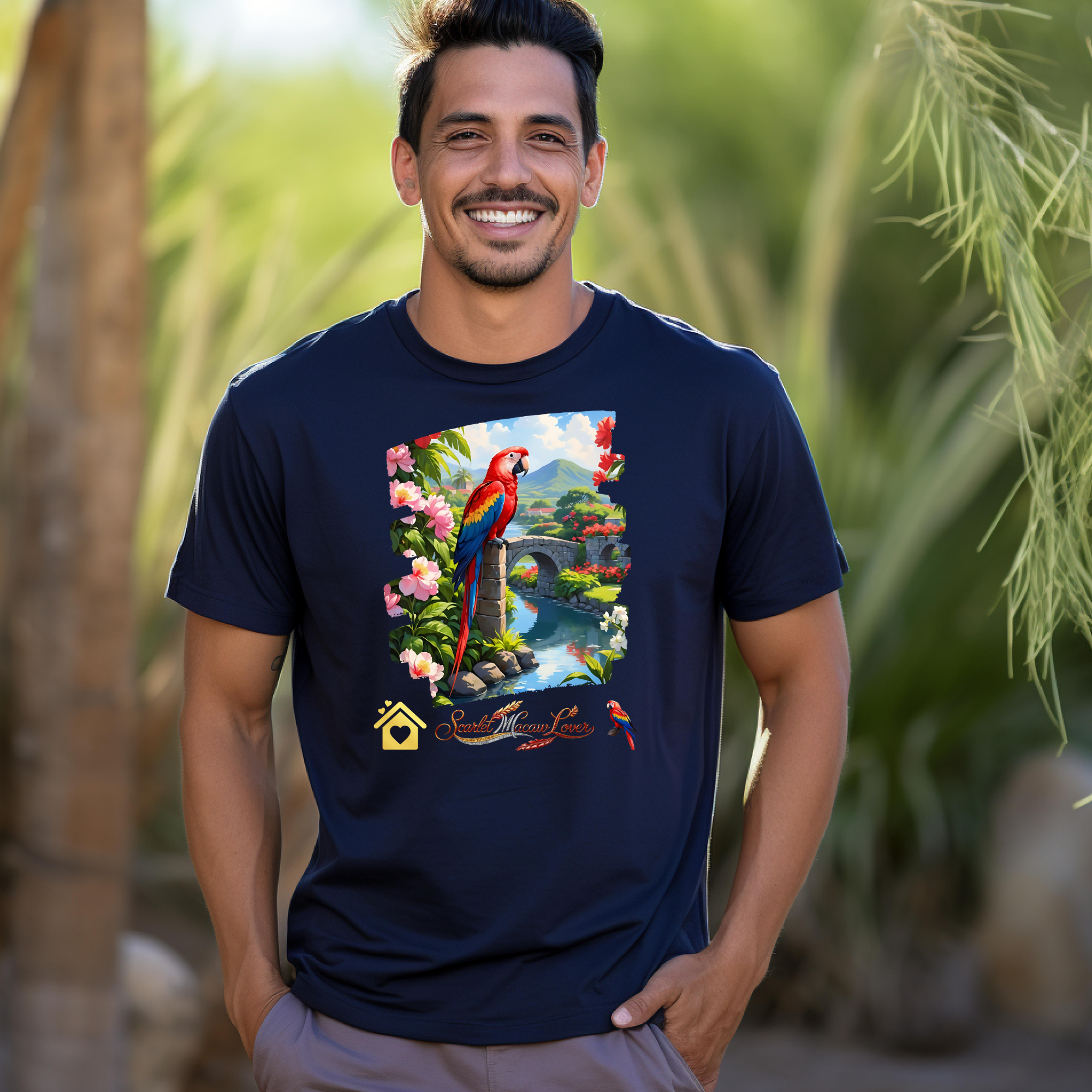 Scarlet Macaw Lover Bridge T-Shirt