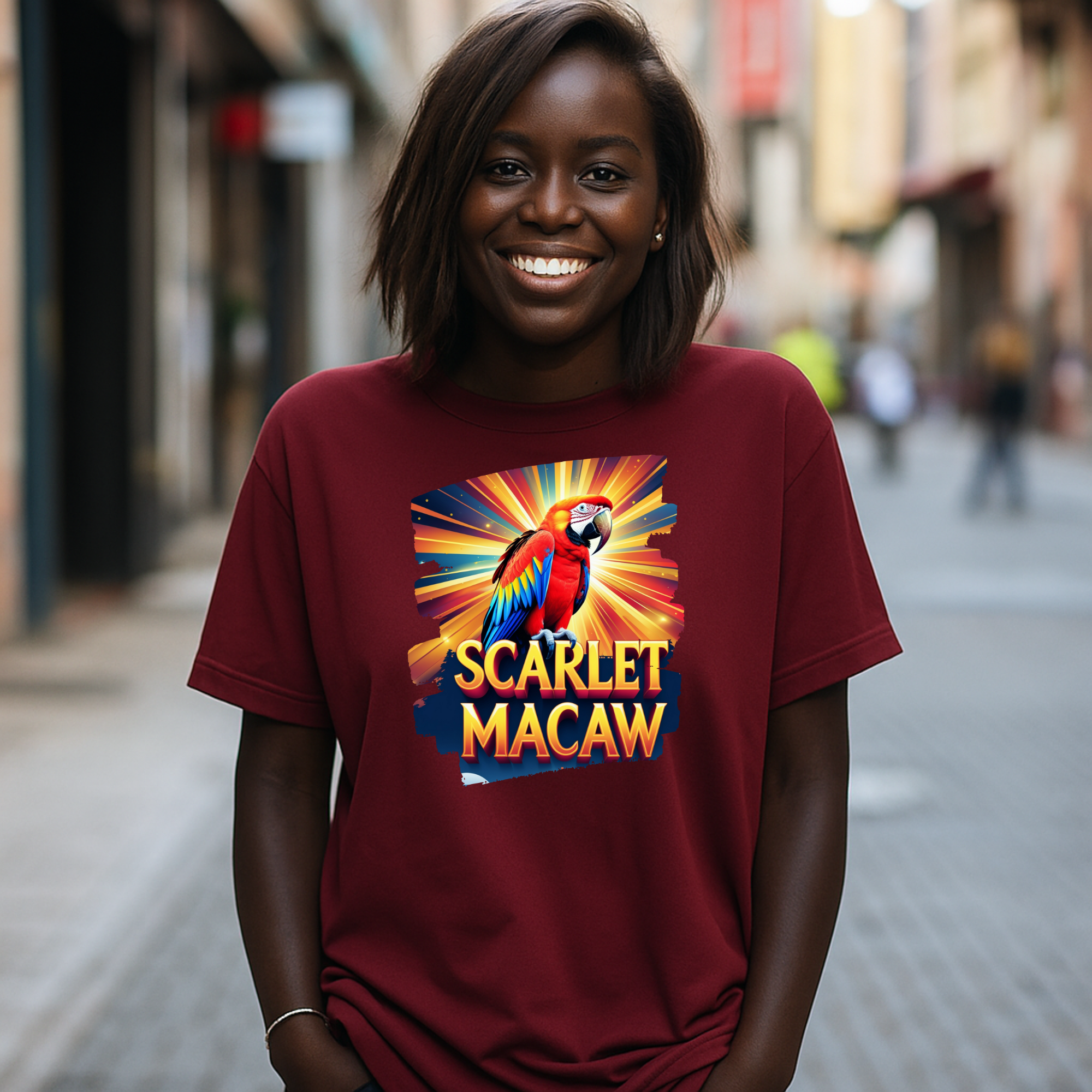 Scarlet Macaw Sunburst T-Shirt