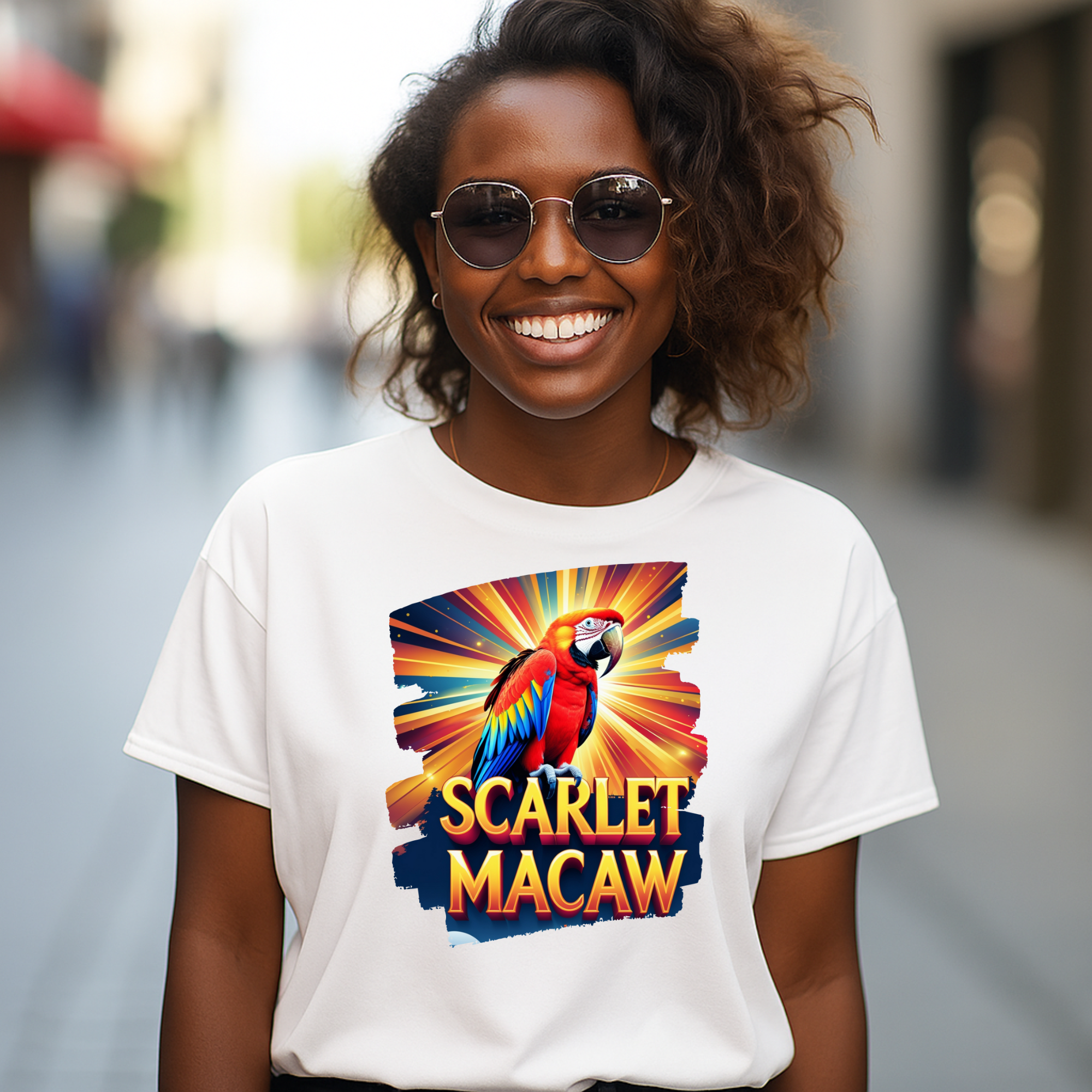 Scarlet Macaw Sunburst T-Shirt