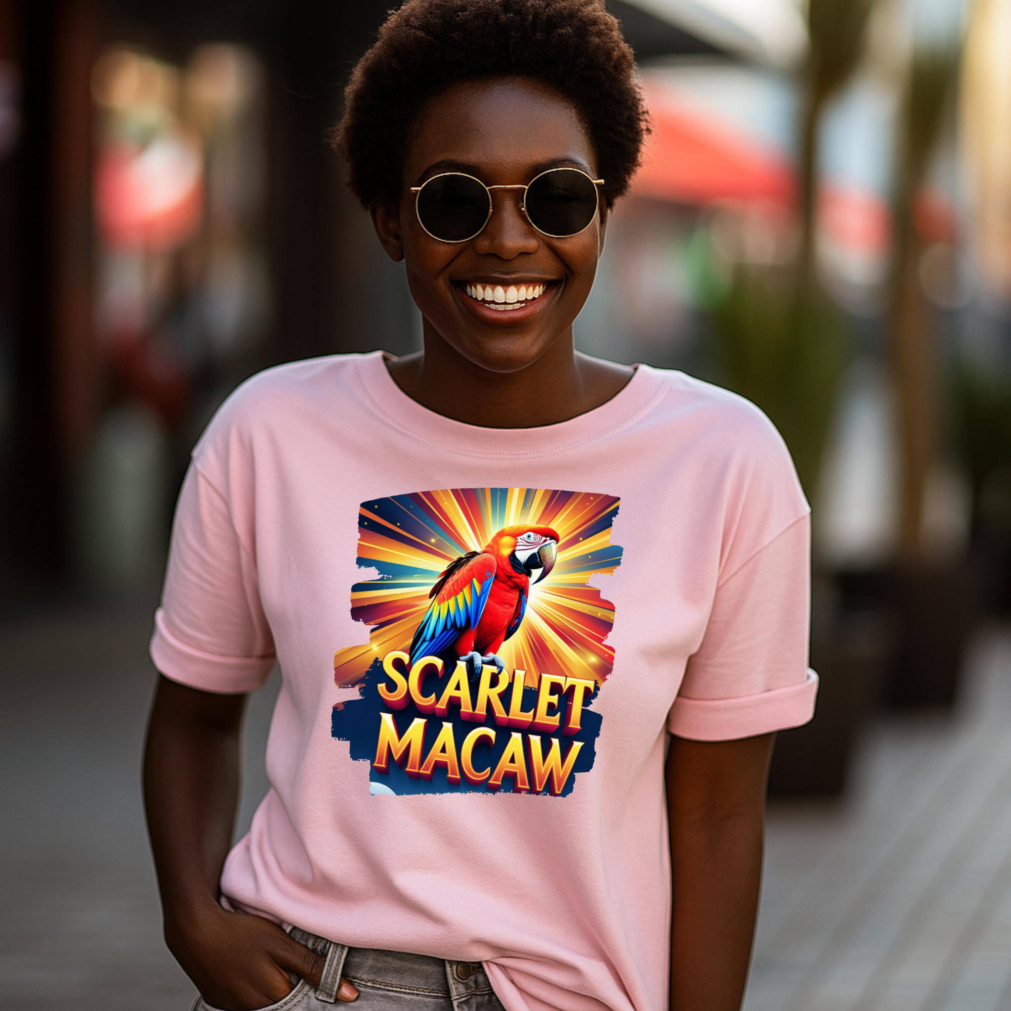 Scarlet Macaw Sunburst T-Shirt