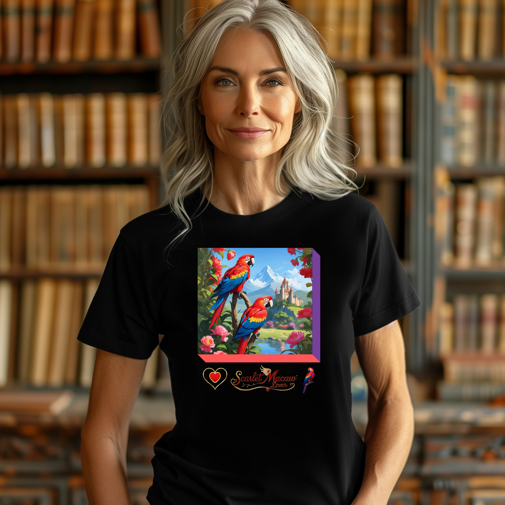 Red Scarlet Macaw Rocks T-Shirt