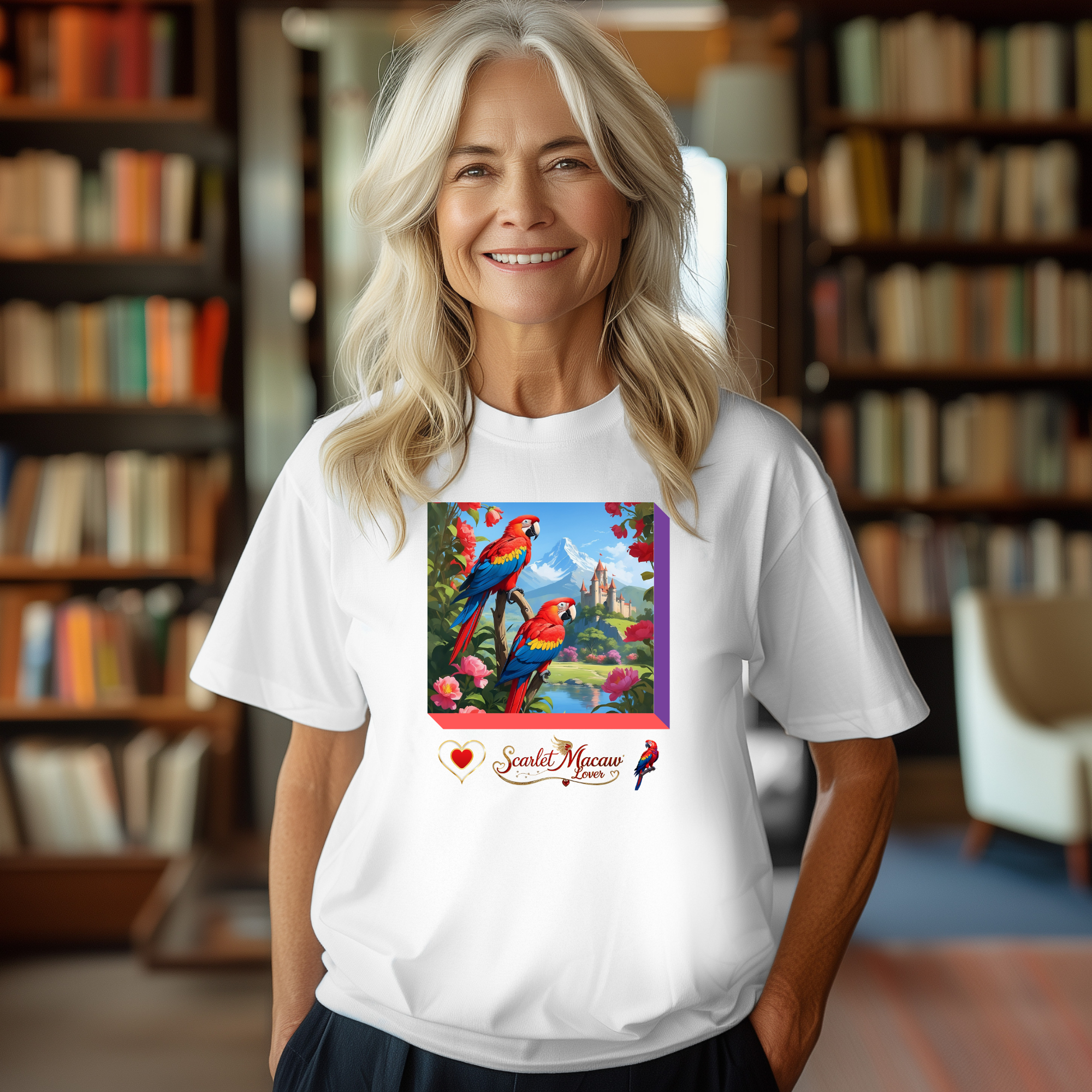 Red Scarlet Macaw Rocks T-Shirt