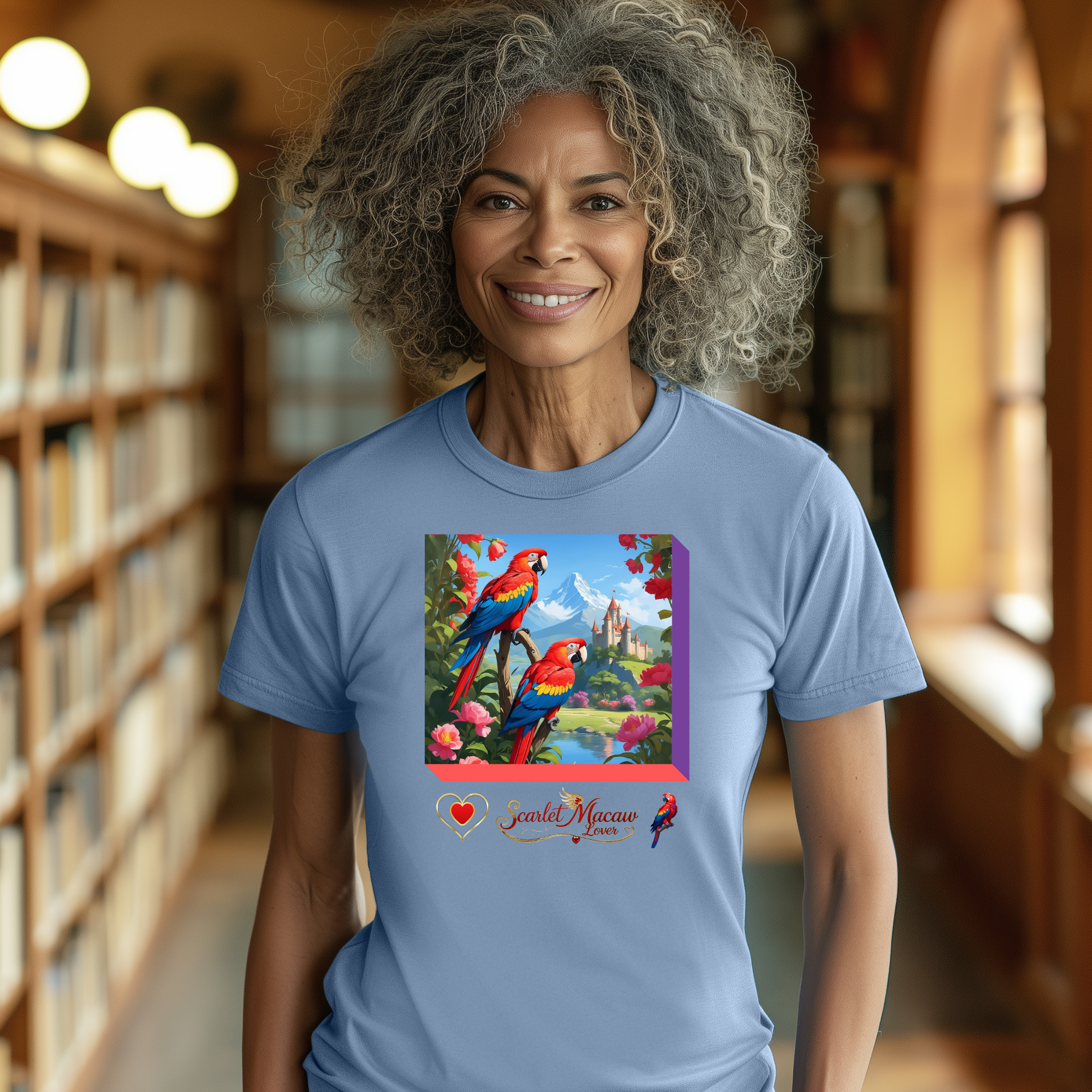 Red Scarlet Macaw Rocks T-Shirt
