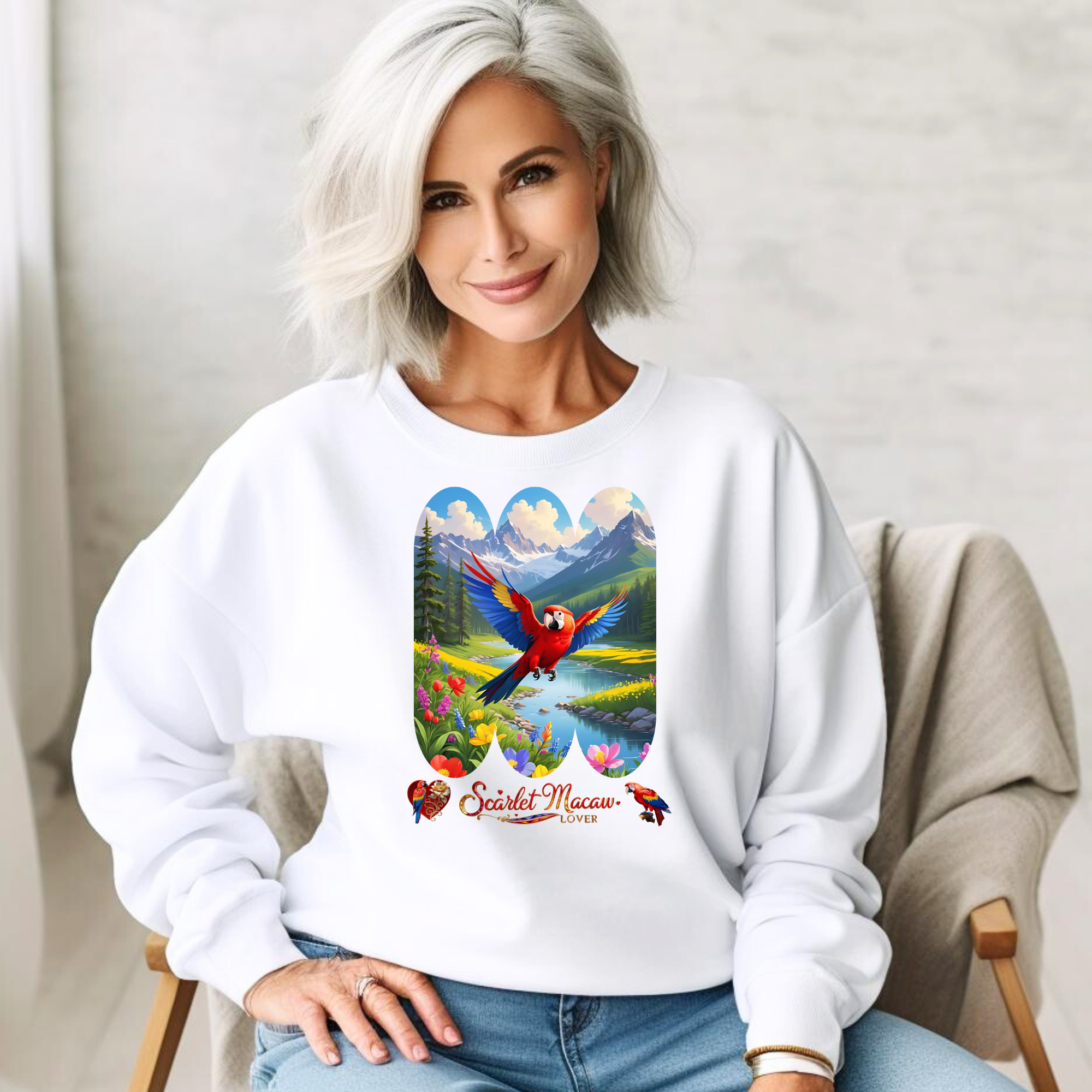Scarlet Macaw Lover Nature Sweatshirt