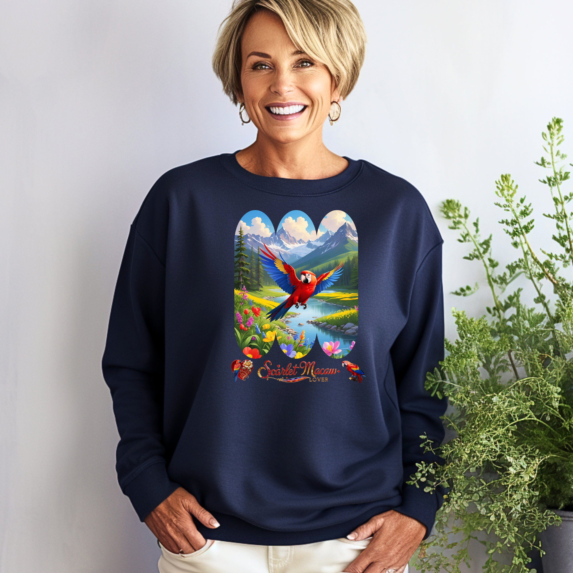 Scarlet Macaw Lover Nature Sweatshirt