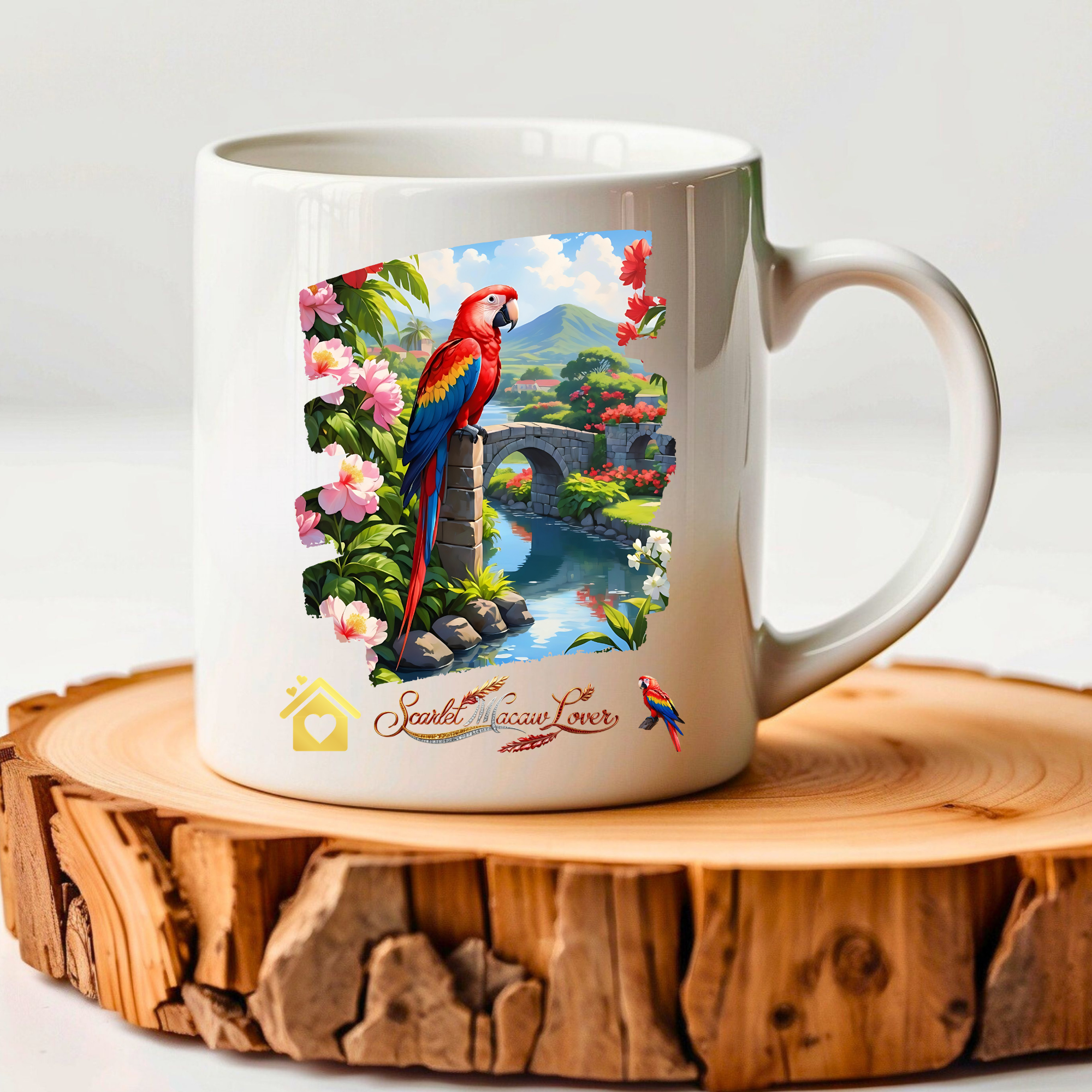 Scarlet Macaw Lover Bridge Mug