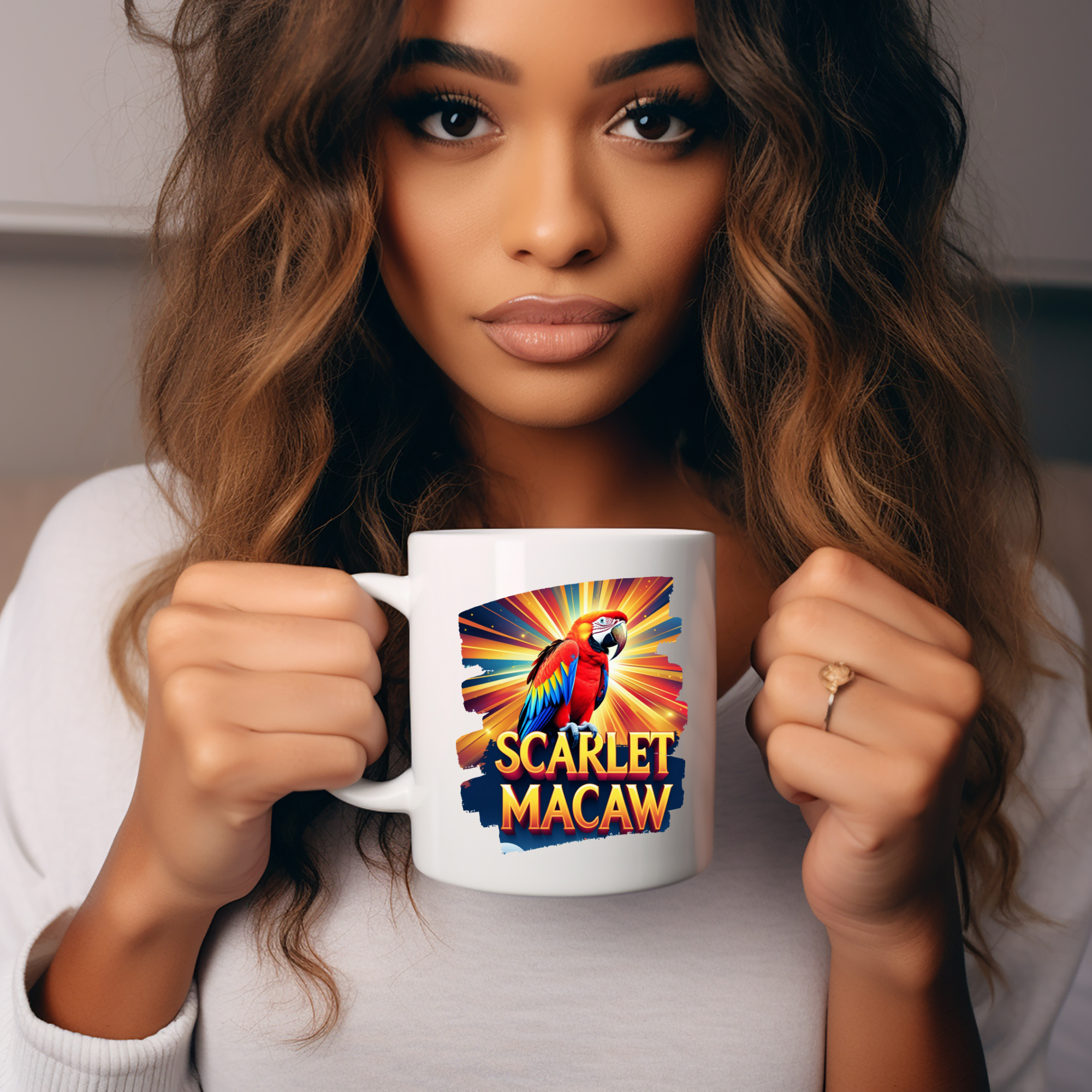 Scarlet Macaw Sunburst Mug