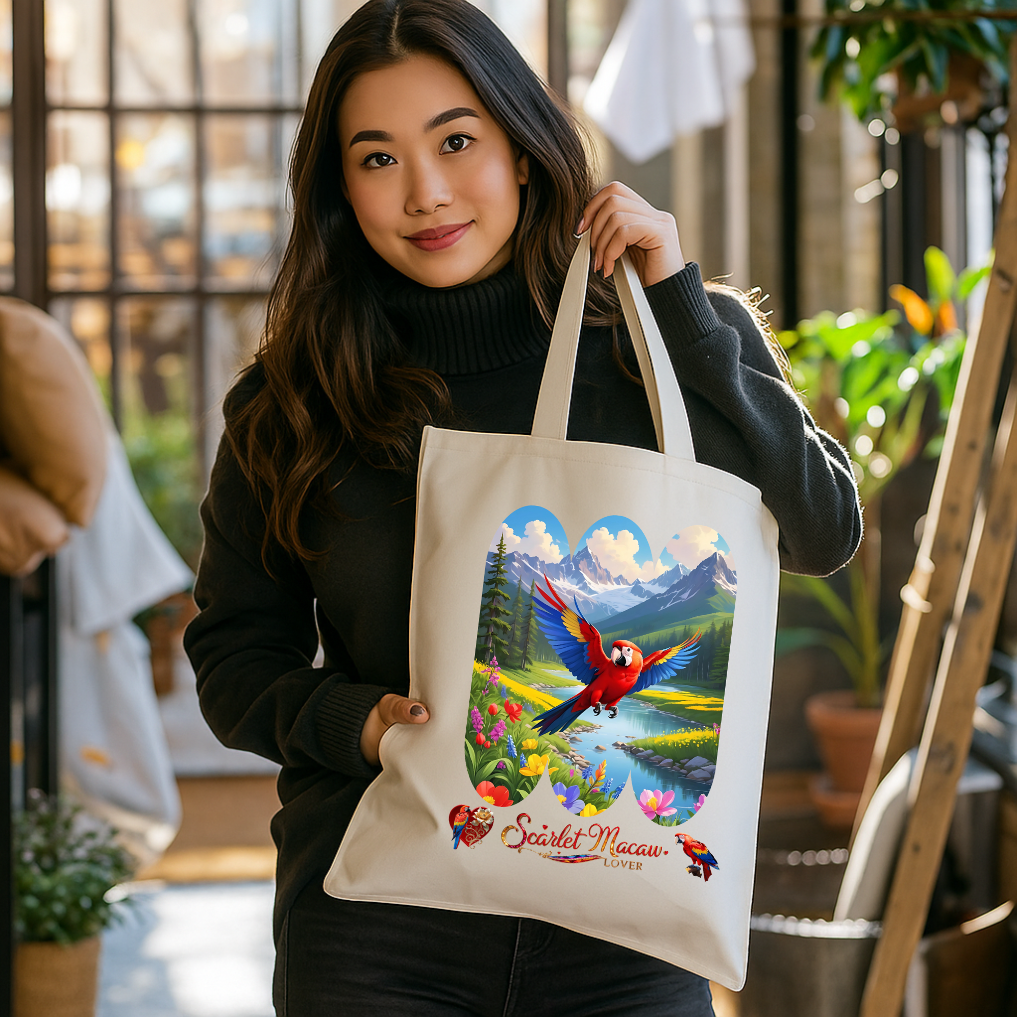 Scarlet Macaw Lover Nature Tote Bag