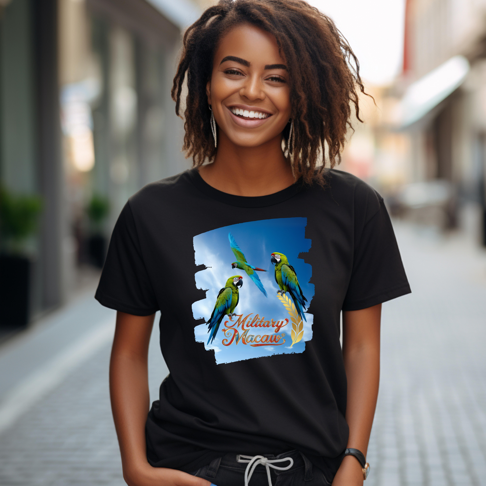 Flying Military Macaw T-Shirt