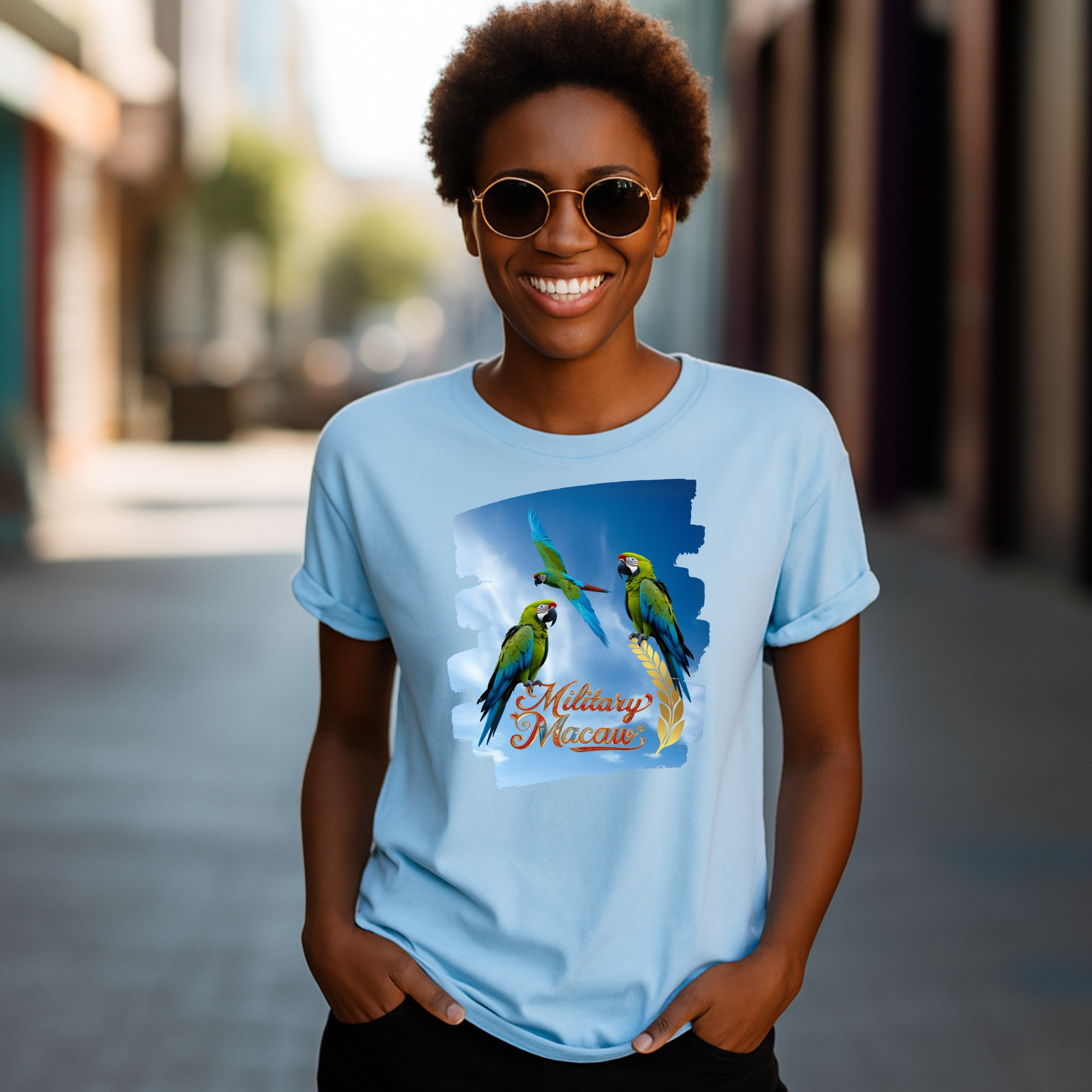 Flying Military Macaw T-Shirt