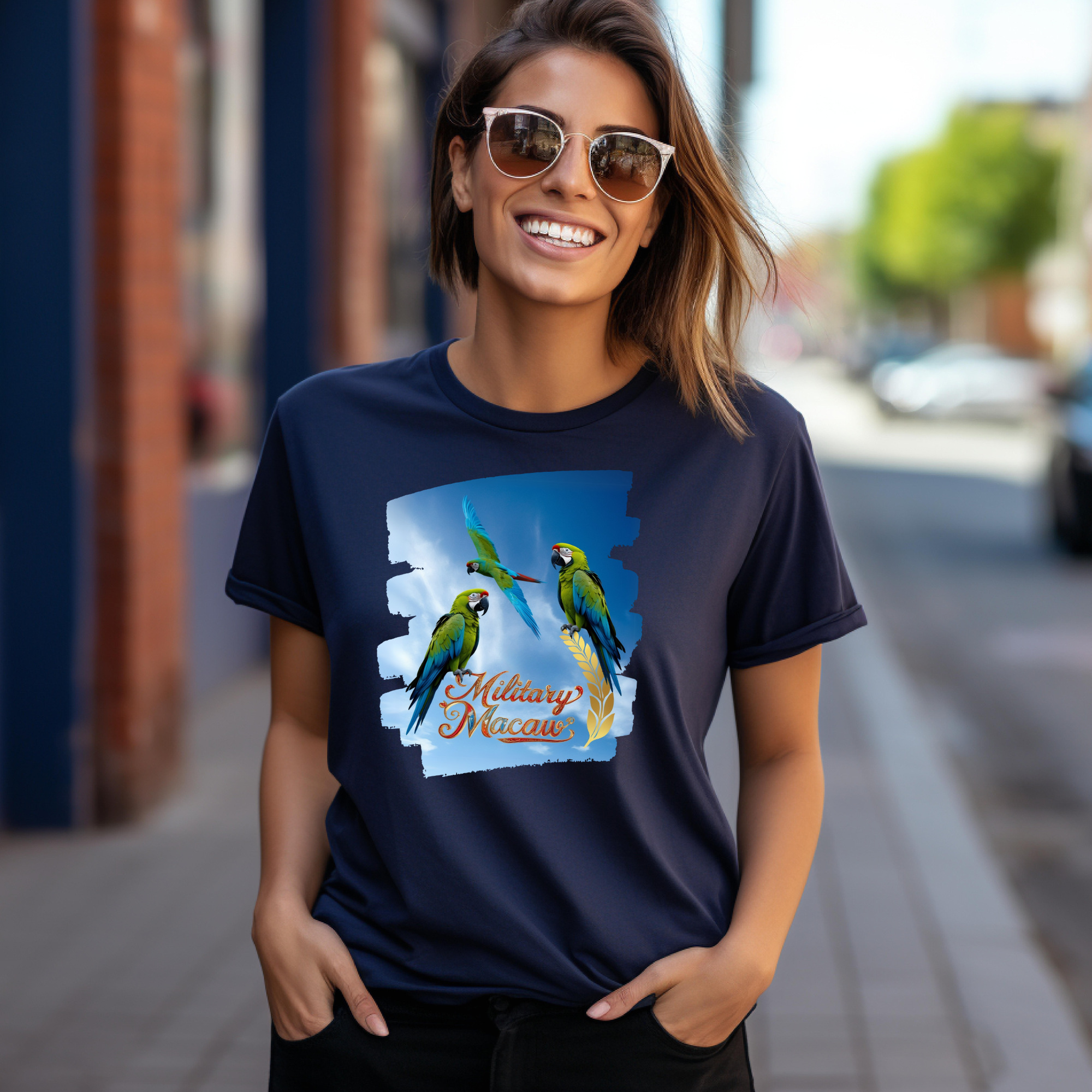 Flying Military Macaw T-Shirt