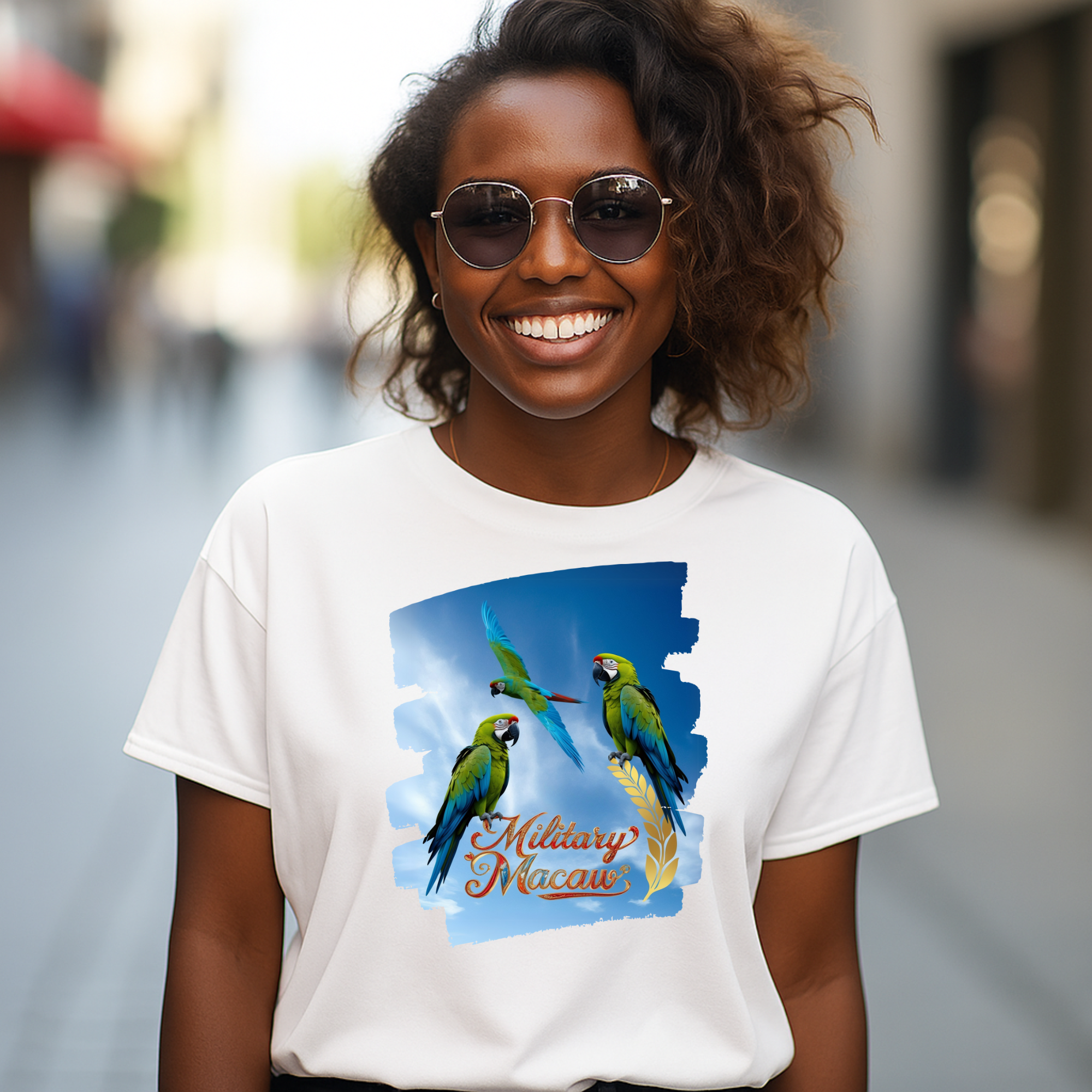 Flying Military Macaw T-Shirt