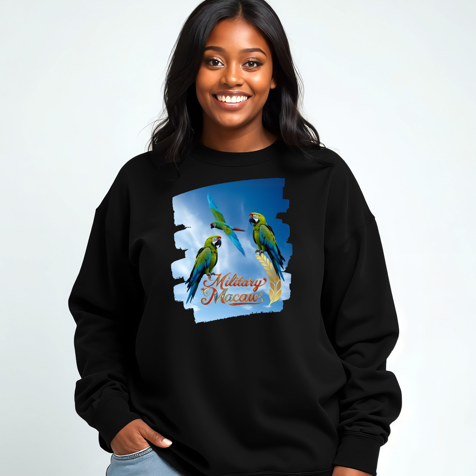 Military Macaw Flying Sweatshirt