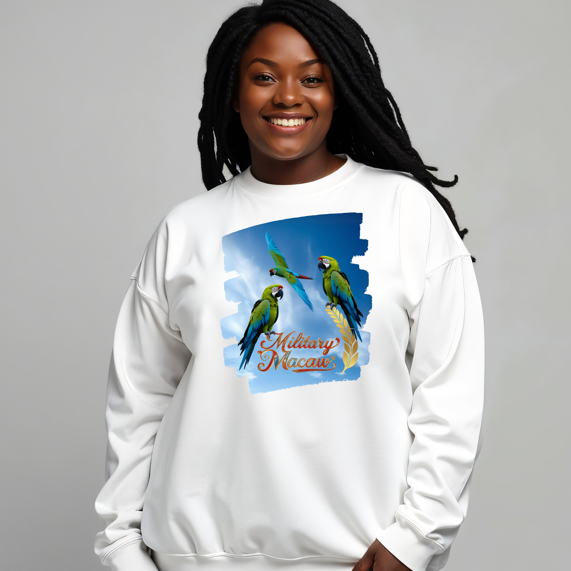 Military Macaw Flying Sweatshirt