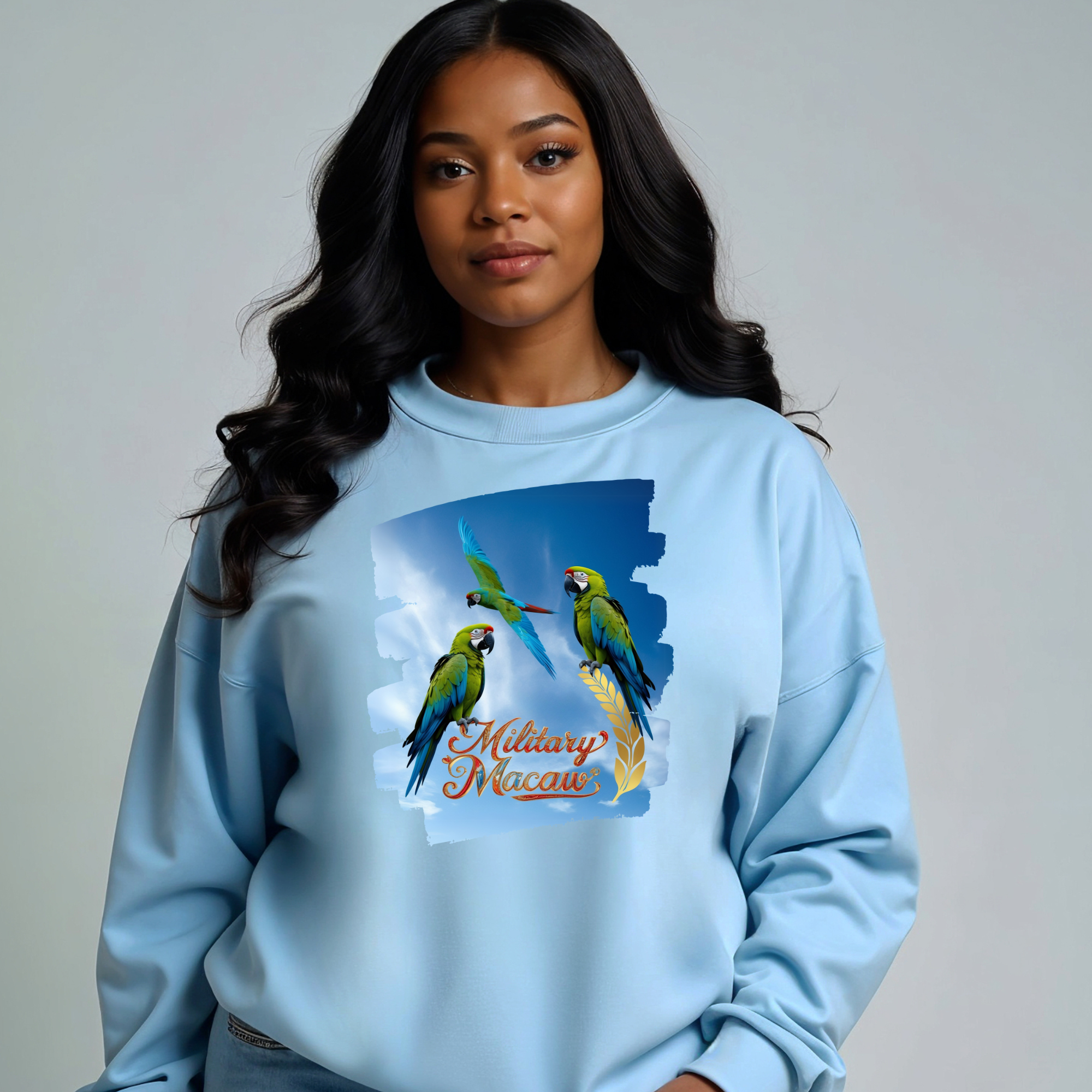Military Macaw Flying Sweatshirt