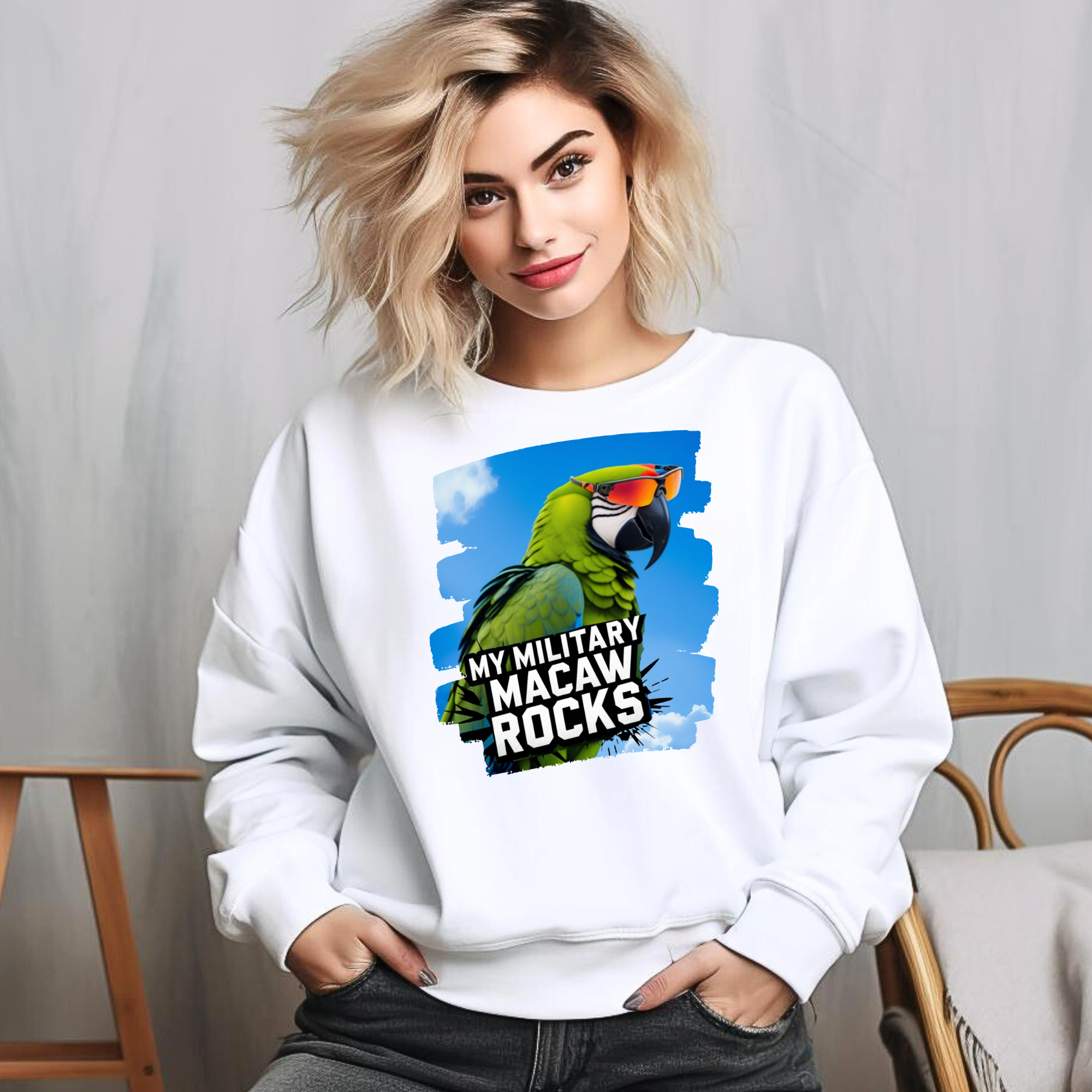 Military Macaw Rocks Sweatshirt