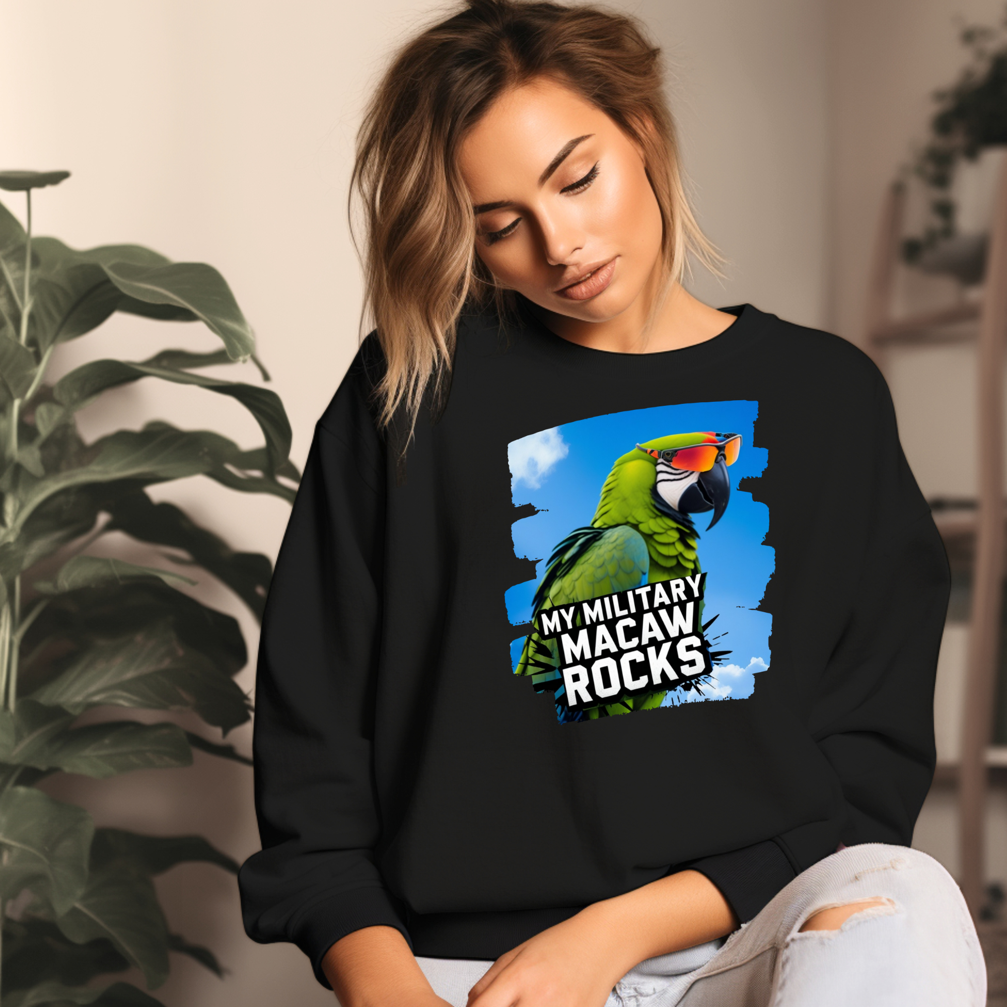 Military Macaw Rocks Sweatshirt