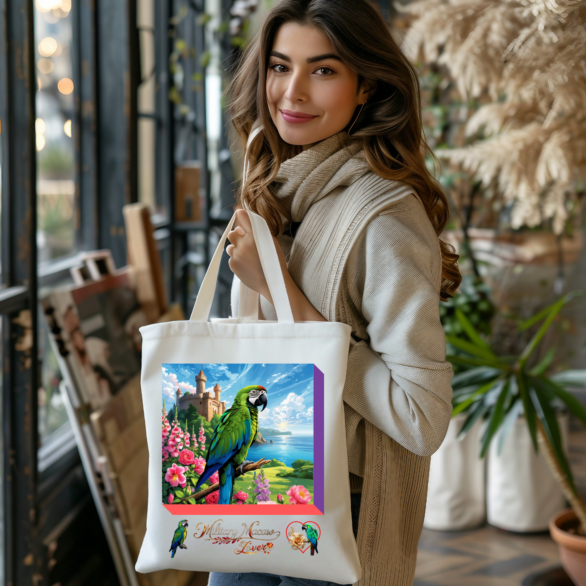 Nature Military Macaw Lover Tote Bag