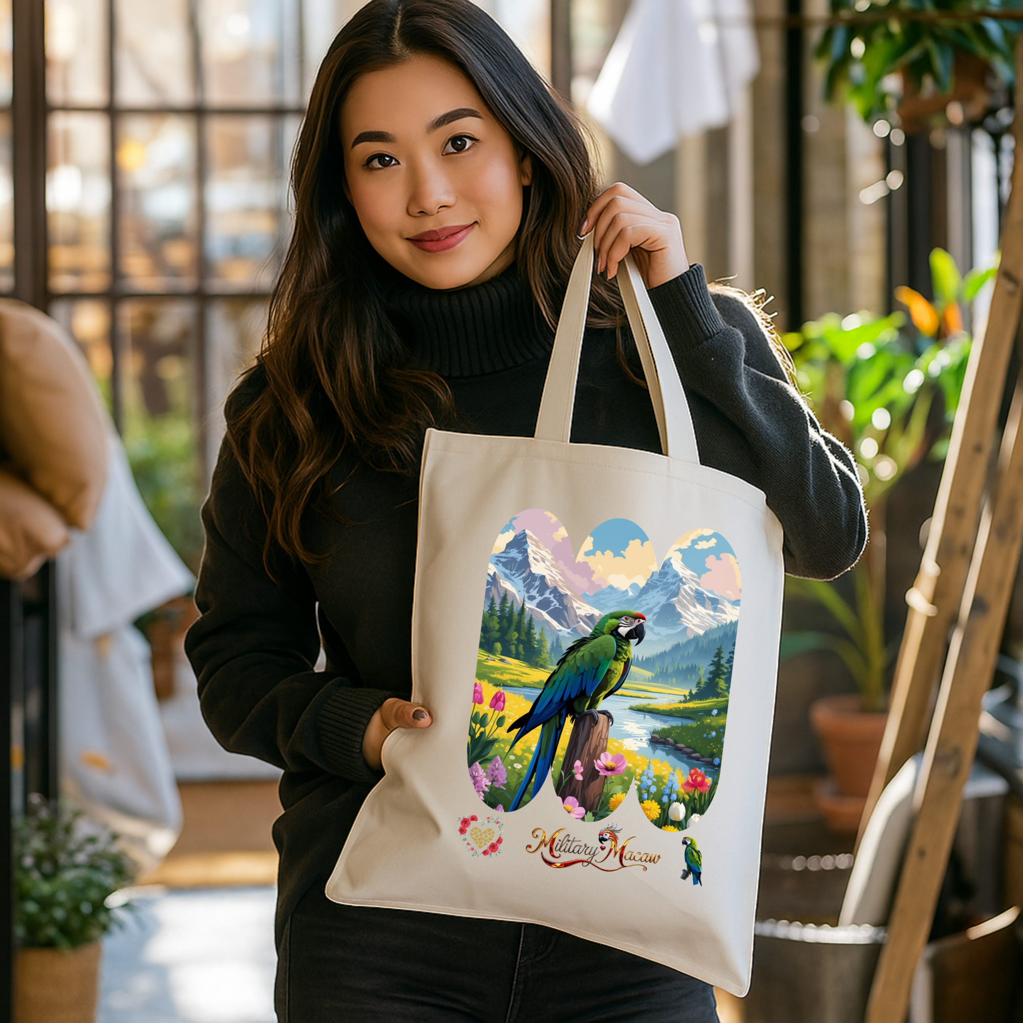Military Macaw Mountain Tote Bag
