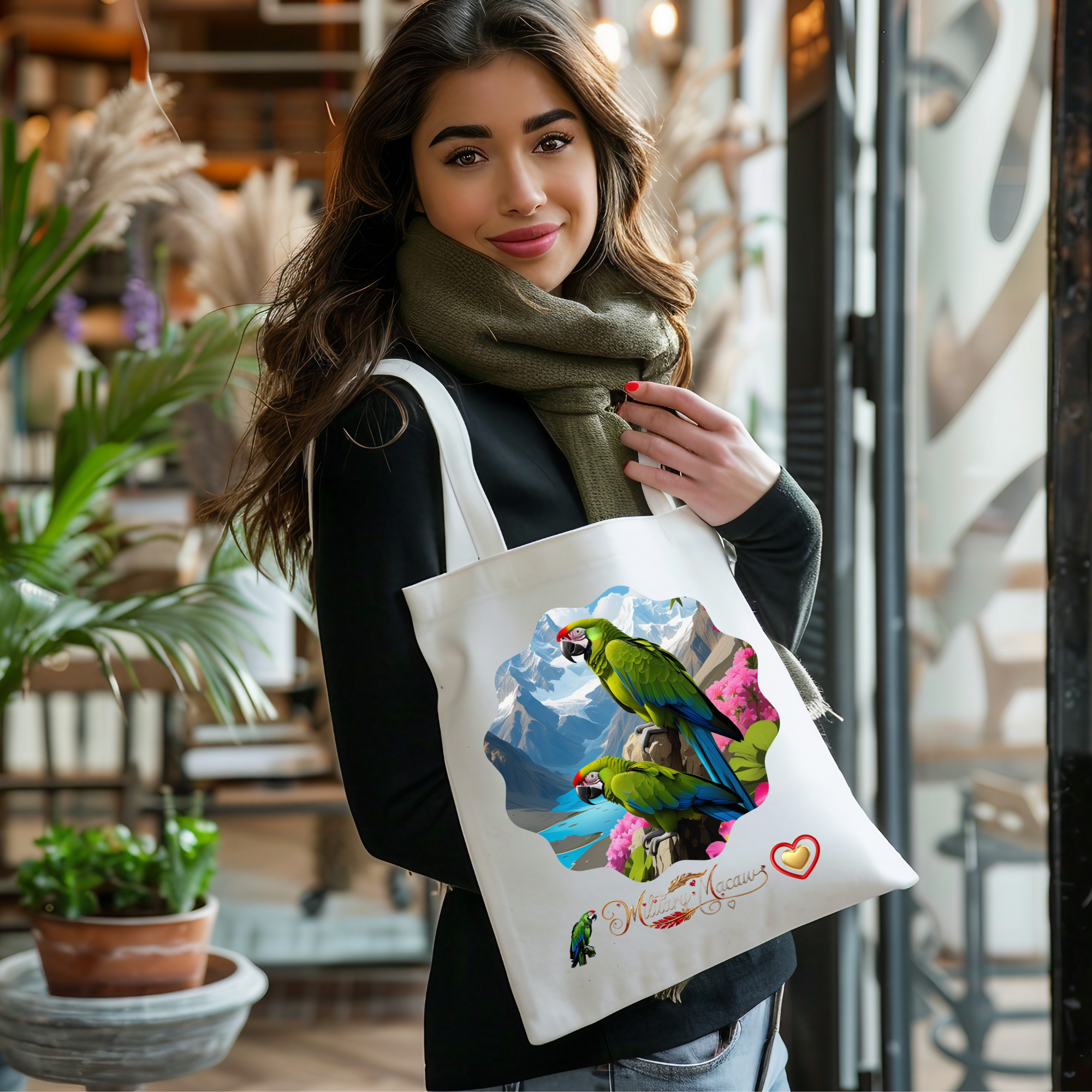 Military Macaw Mountain Tote Bag