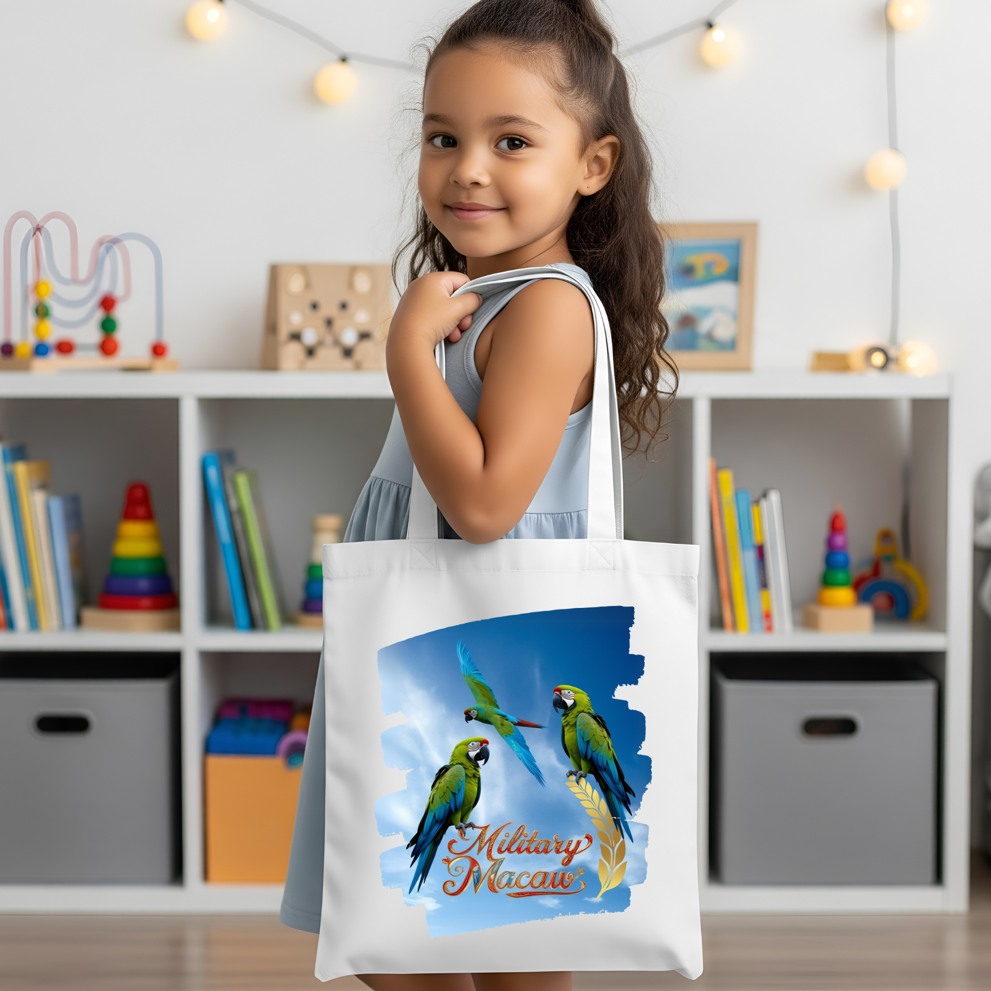 Military Macaw Flying Tote Bag