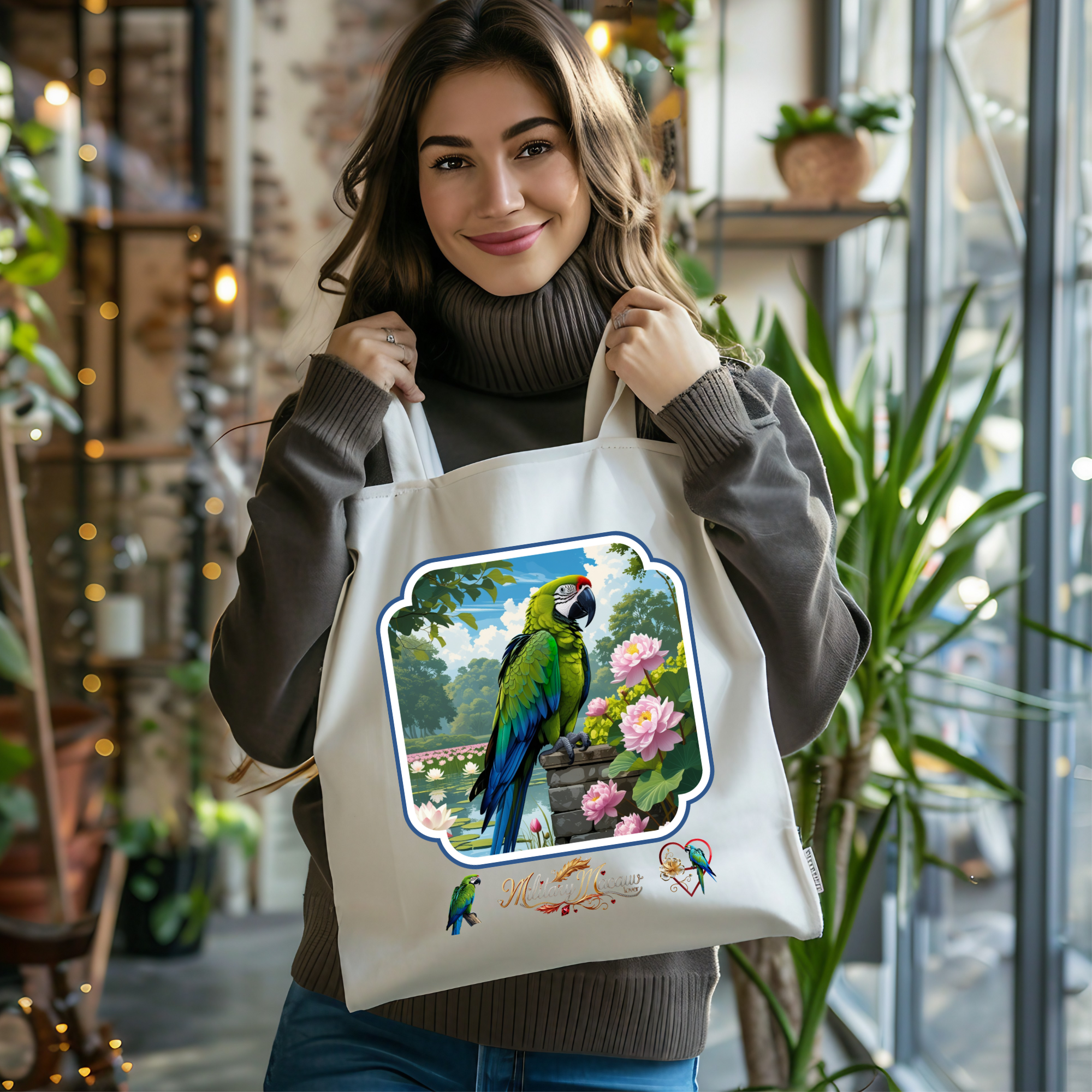 Military Macaw Love Tote Bag