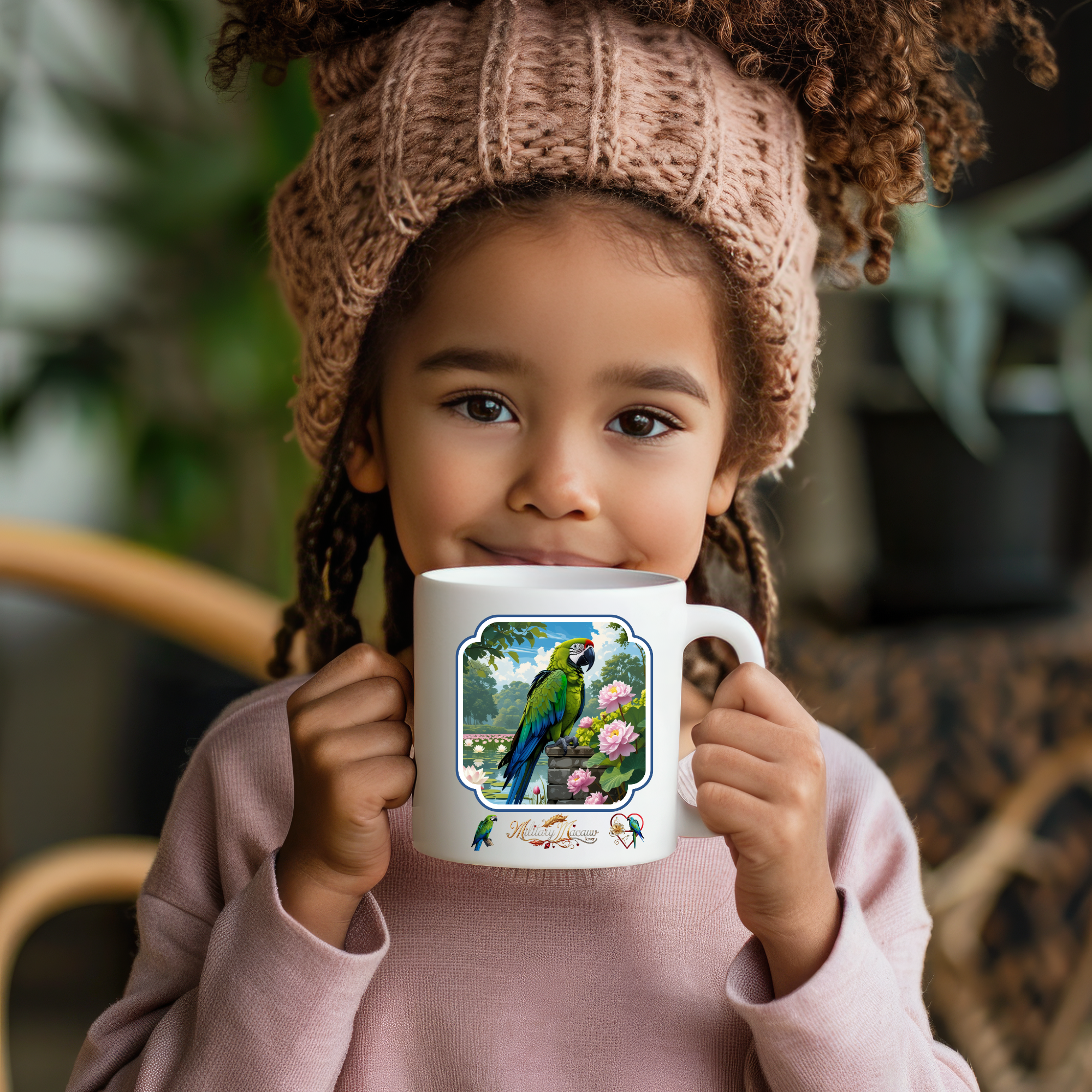 Military Macaw Lover Floral Mug