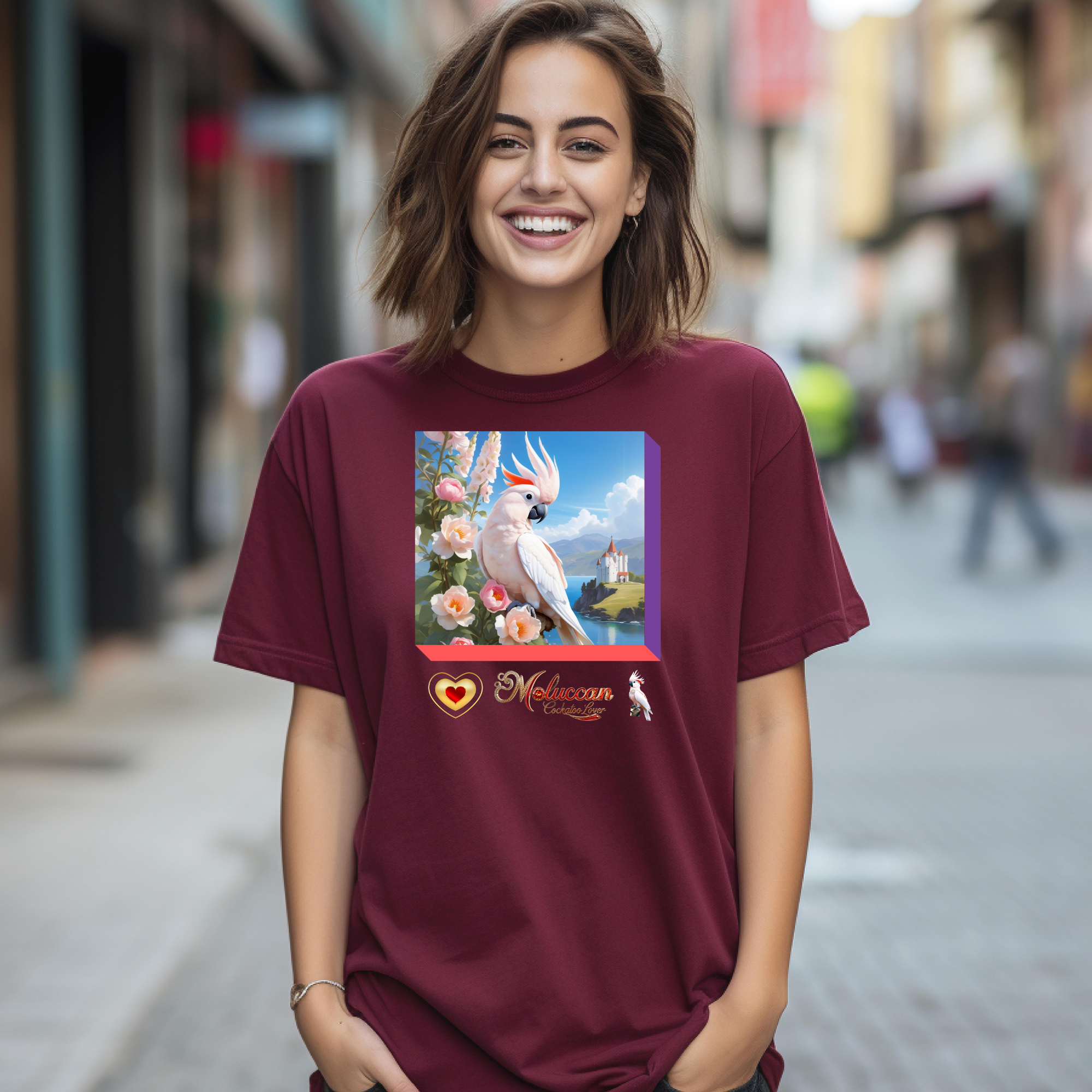 Moluccan Cockatoo Lover Floral T-Shirt