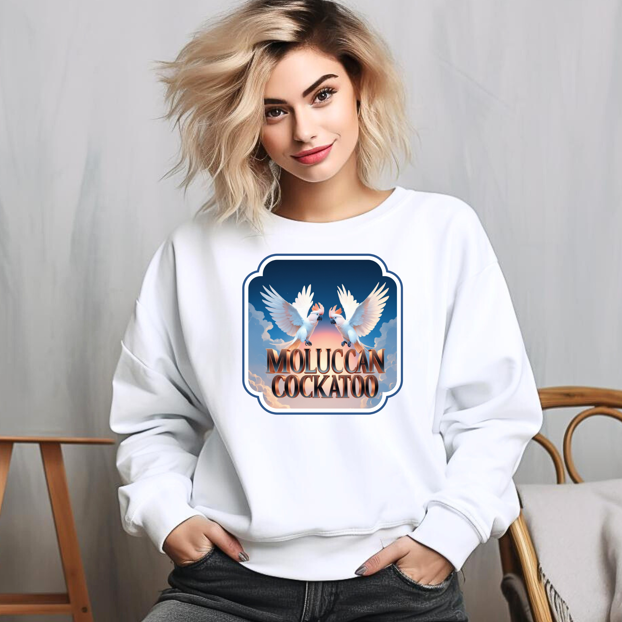 Moluccan Cockatoo Flying Sweatshirt