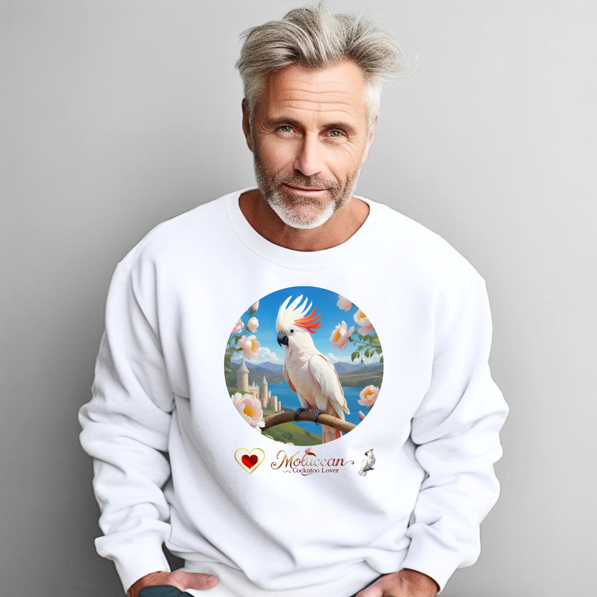 Moluccan Cockatoo Lover Floral Sweatshirt
