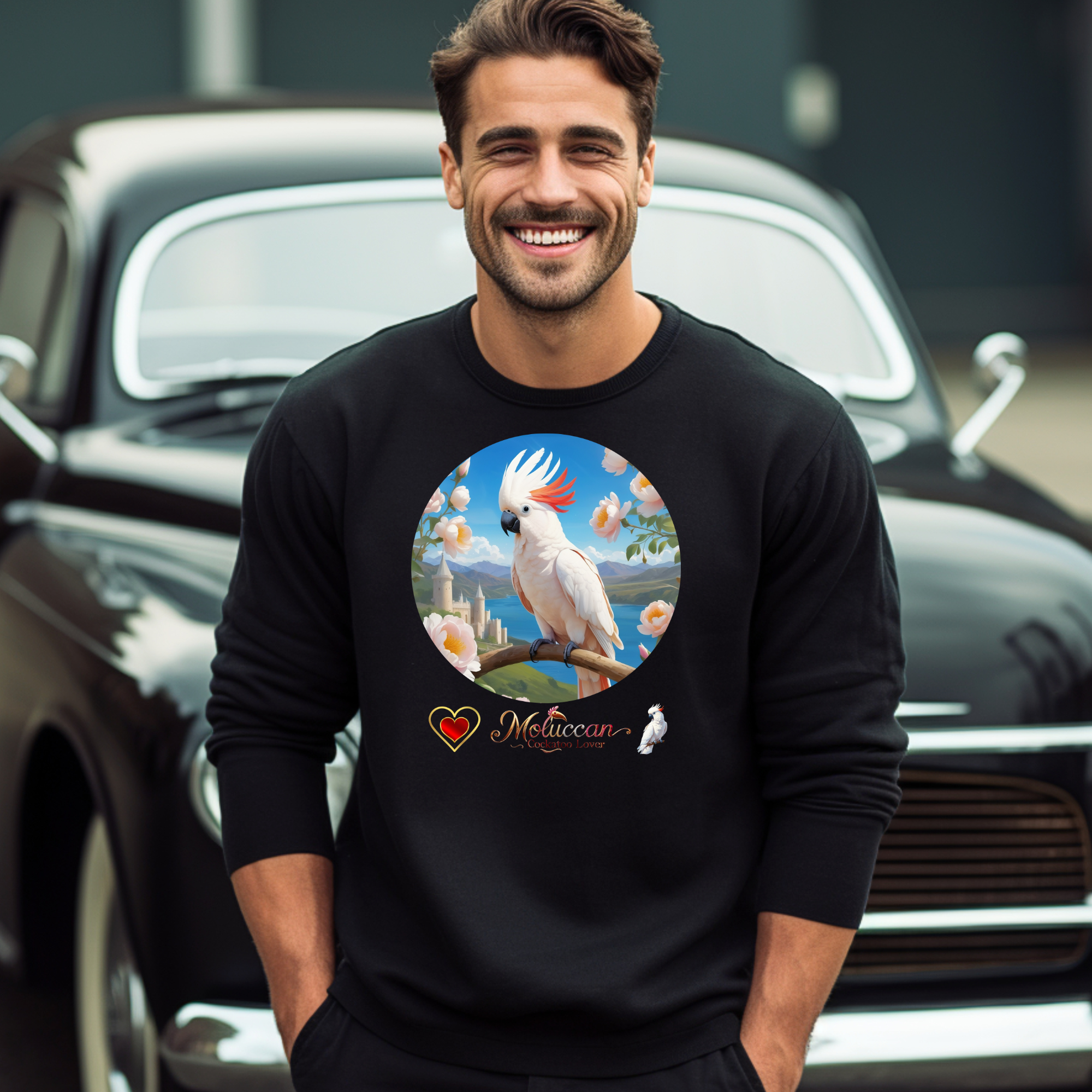 Moluccan Cockatoo Lover Floral Sweatshirt