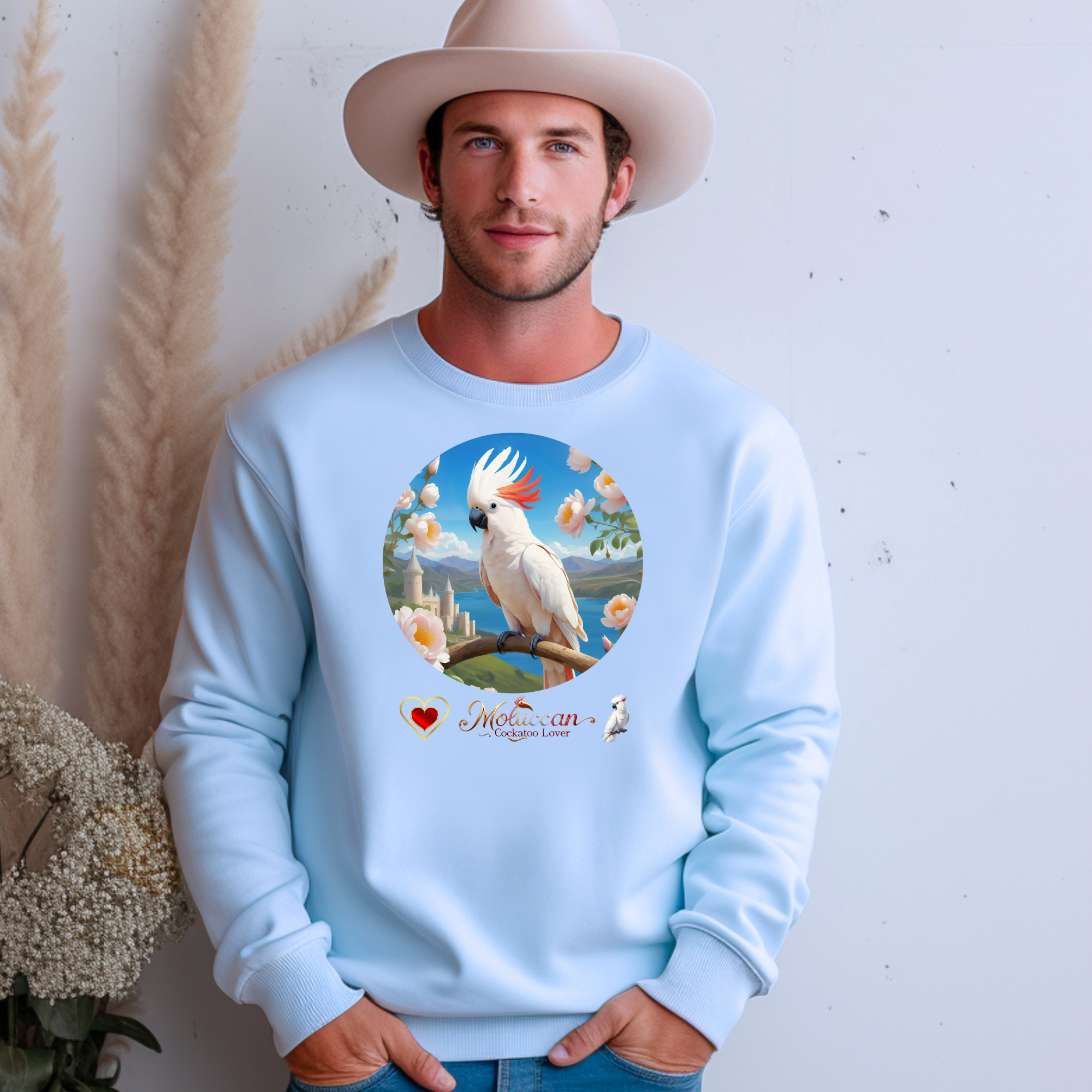 Moluccan Cockatoo Lover Floral Sweatshirt