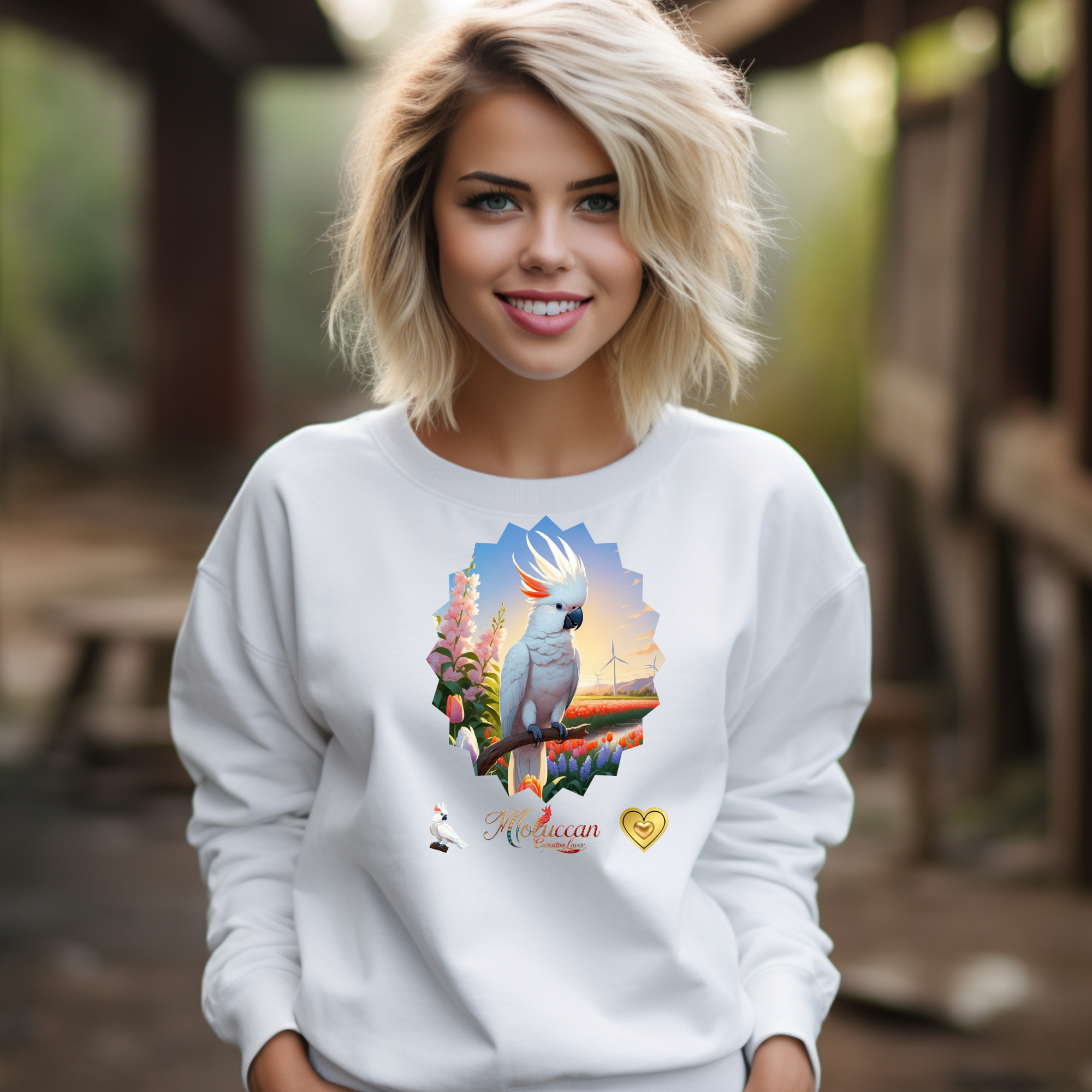 White Moluccan Cockatoo Lover Sweatshirt