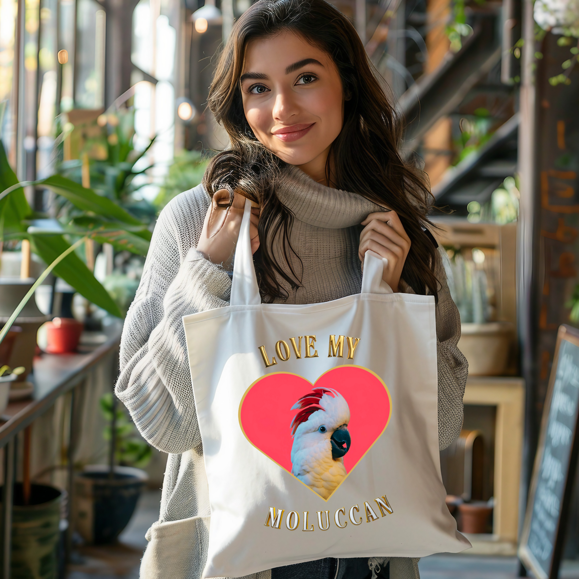 Love My Moluccan Cockatoo Tote Bag