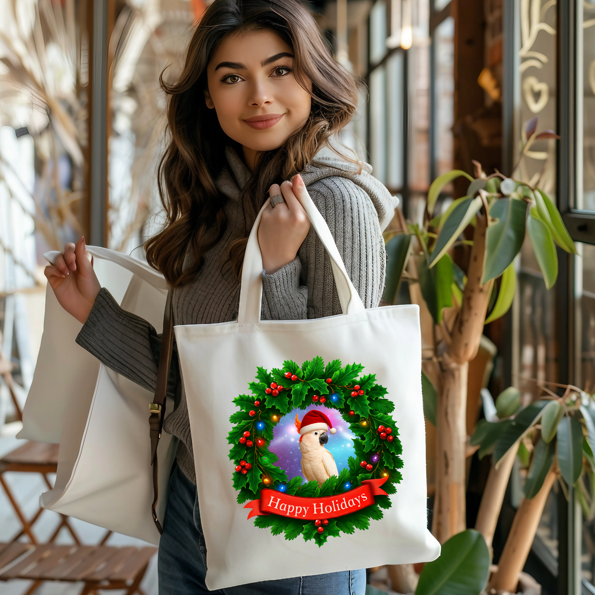 Happy Holidays Moluccan Tote Bag