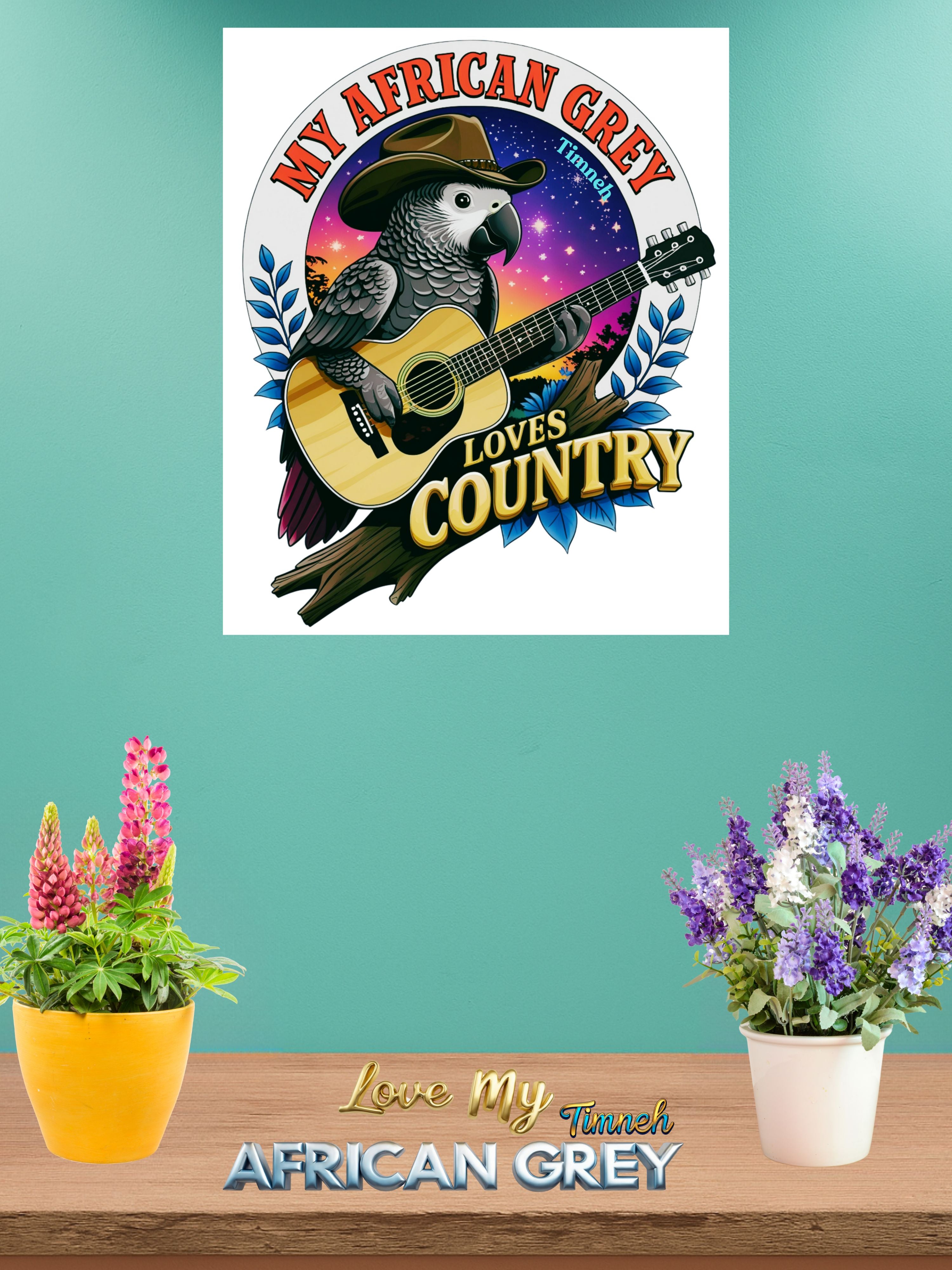 Africa Grey Timneh Loves Country Wall-Hanging