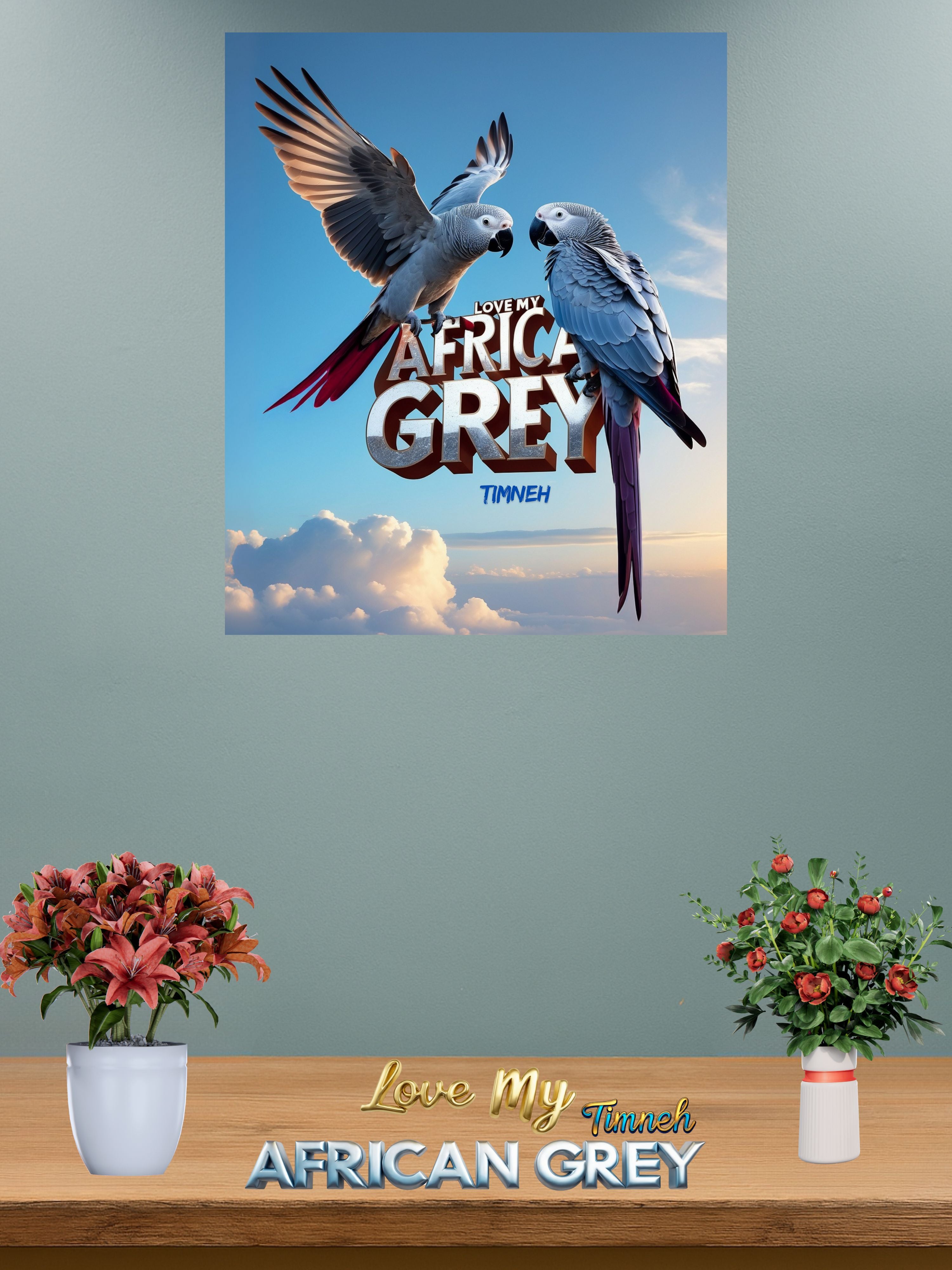Africa Grey Timneh Flying Wall-Hanging