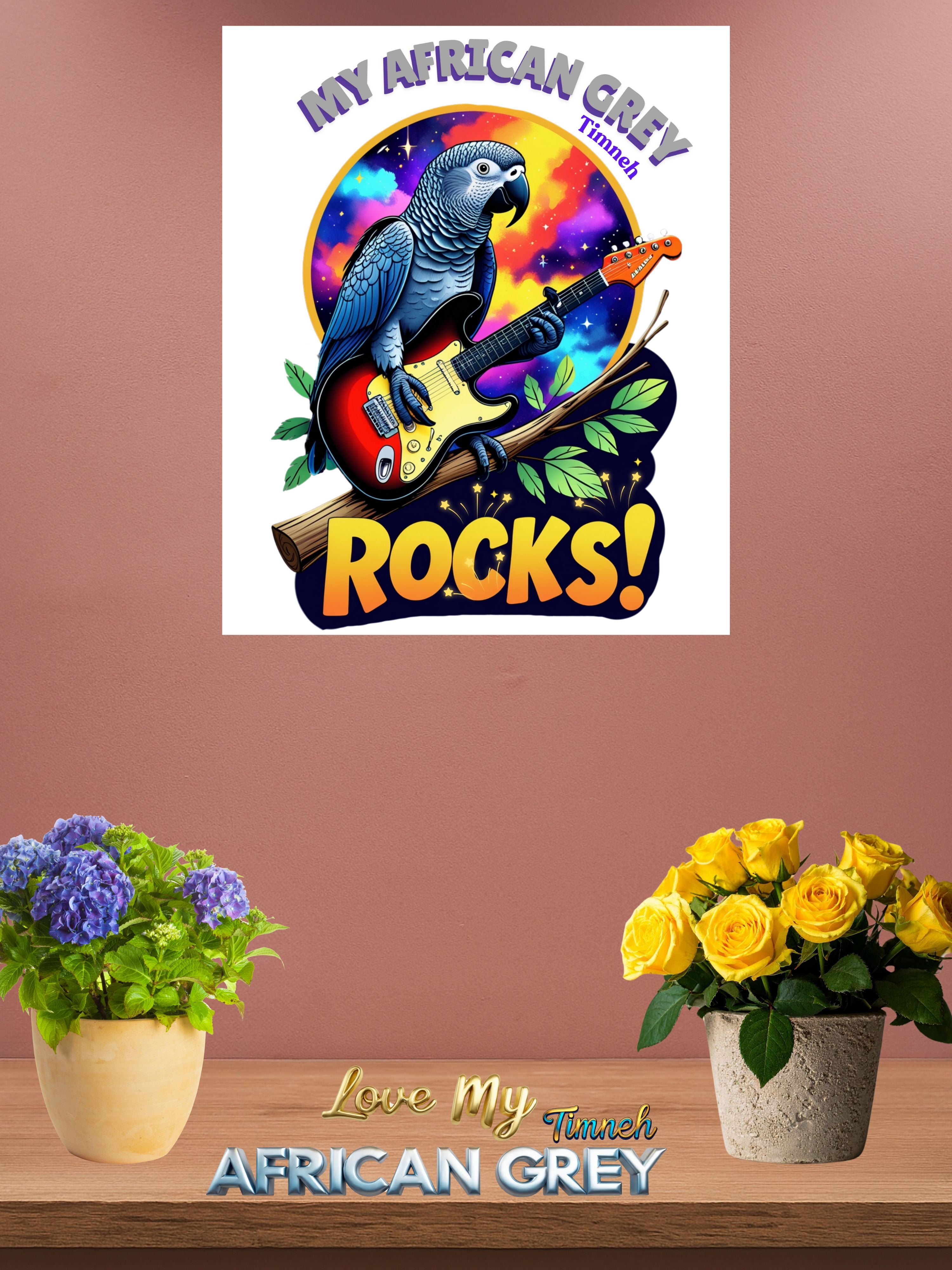 Africa Grey Timneh Rocks Wall-Hanging