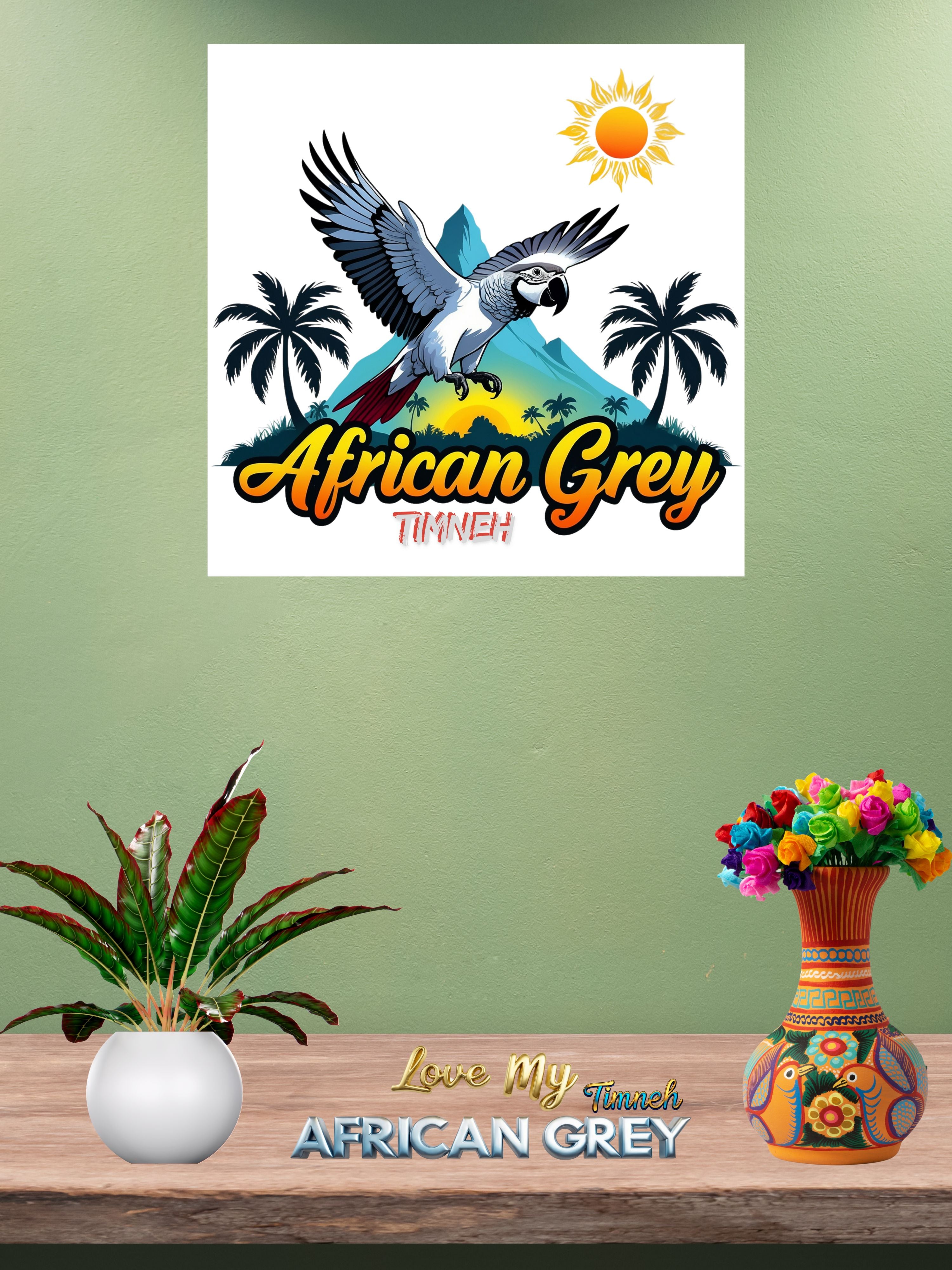Africa Grey Timneh Sunset Wall-Hanging