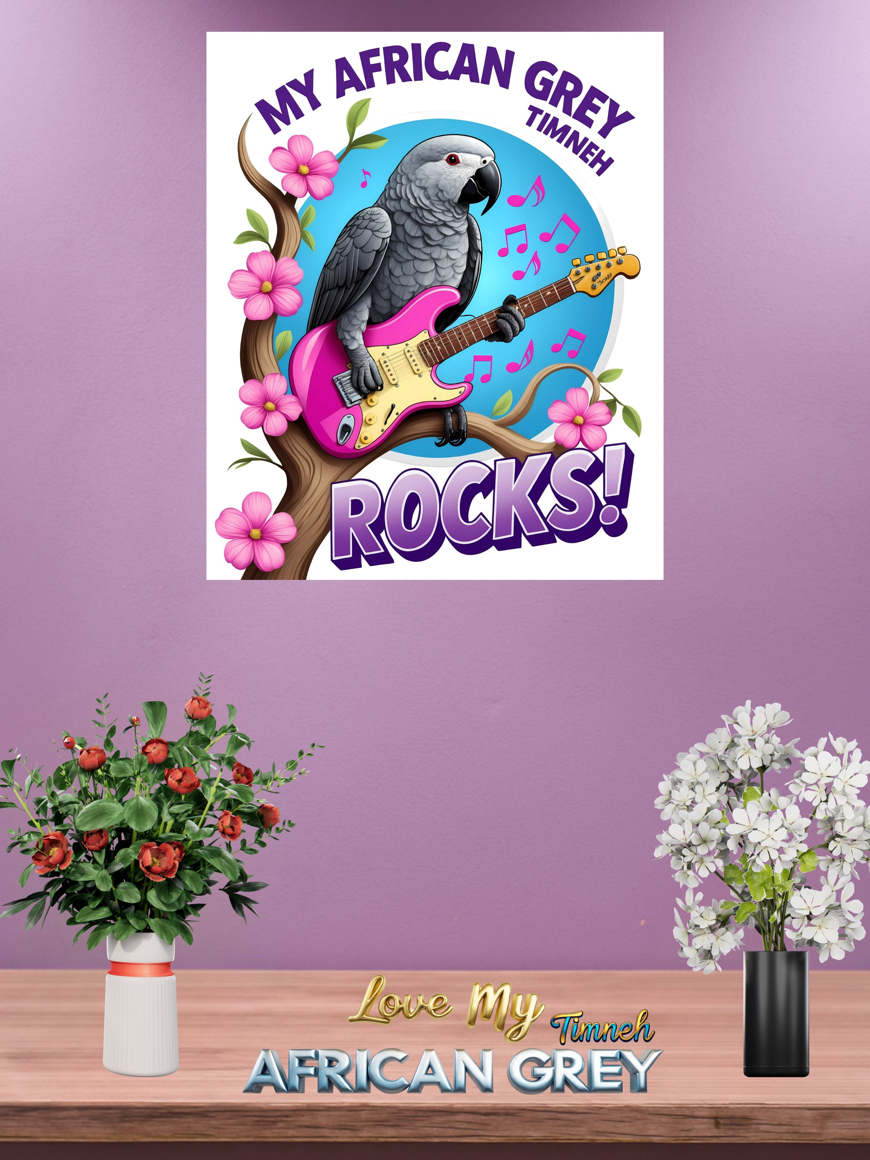 Africa Grey Timneh Rocks Wall-Hanging