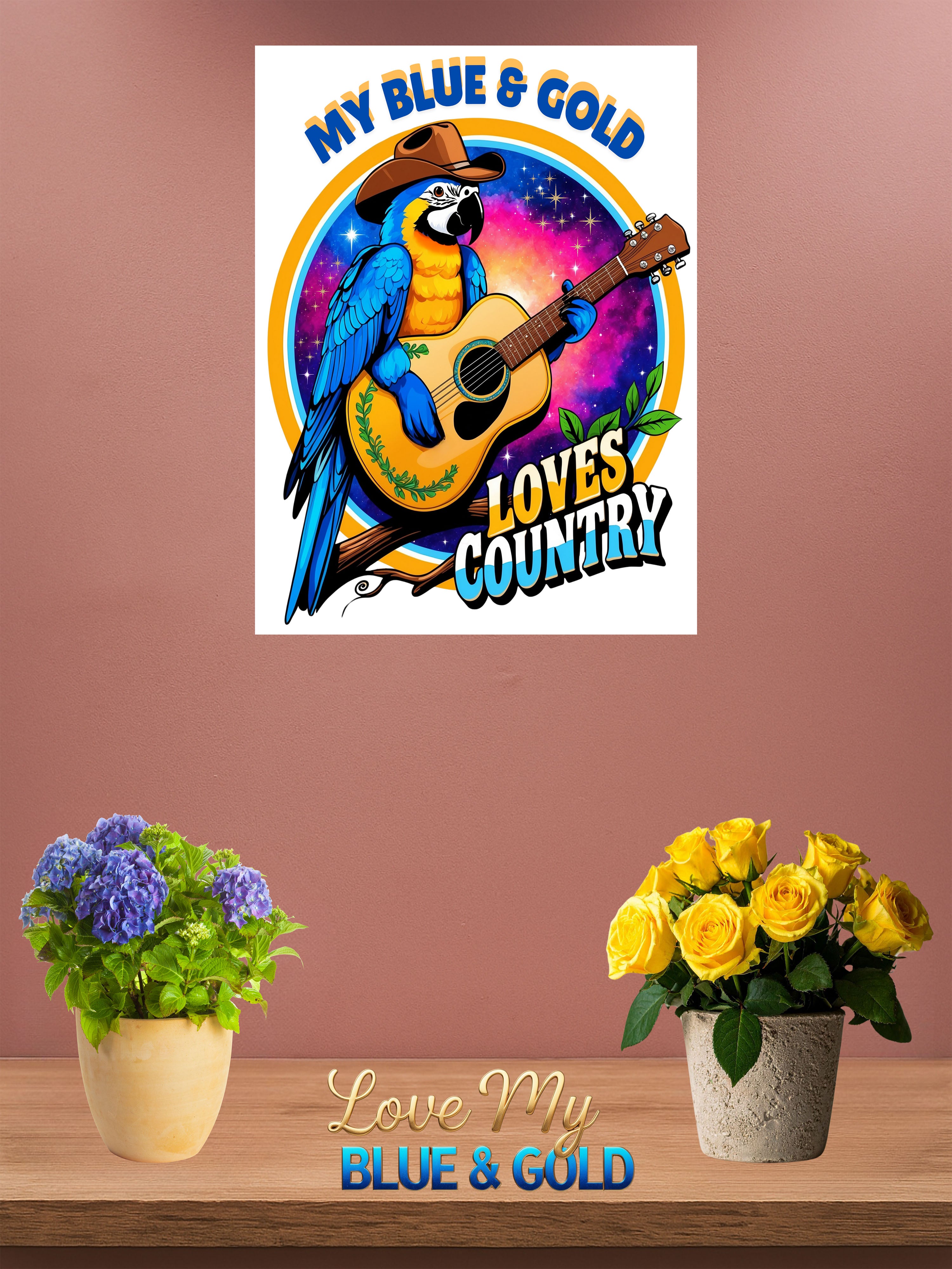 Blue & Gold Loves Country Wall-Hanging