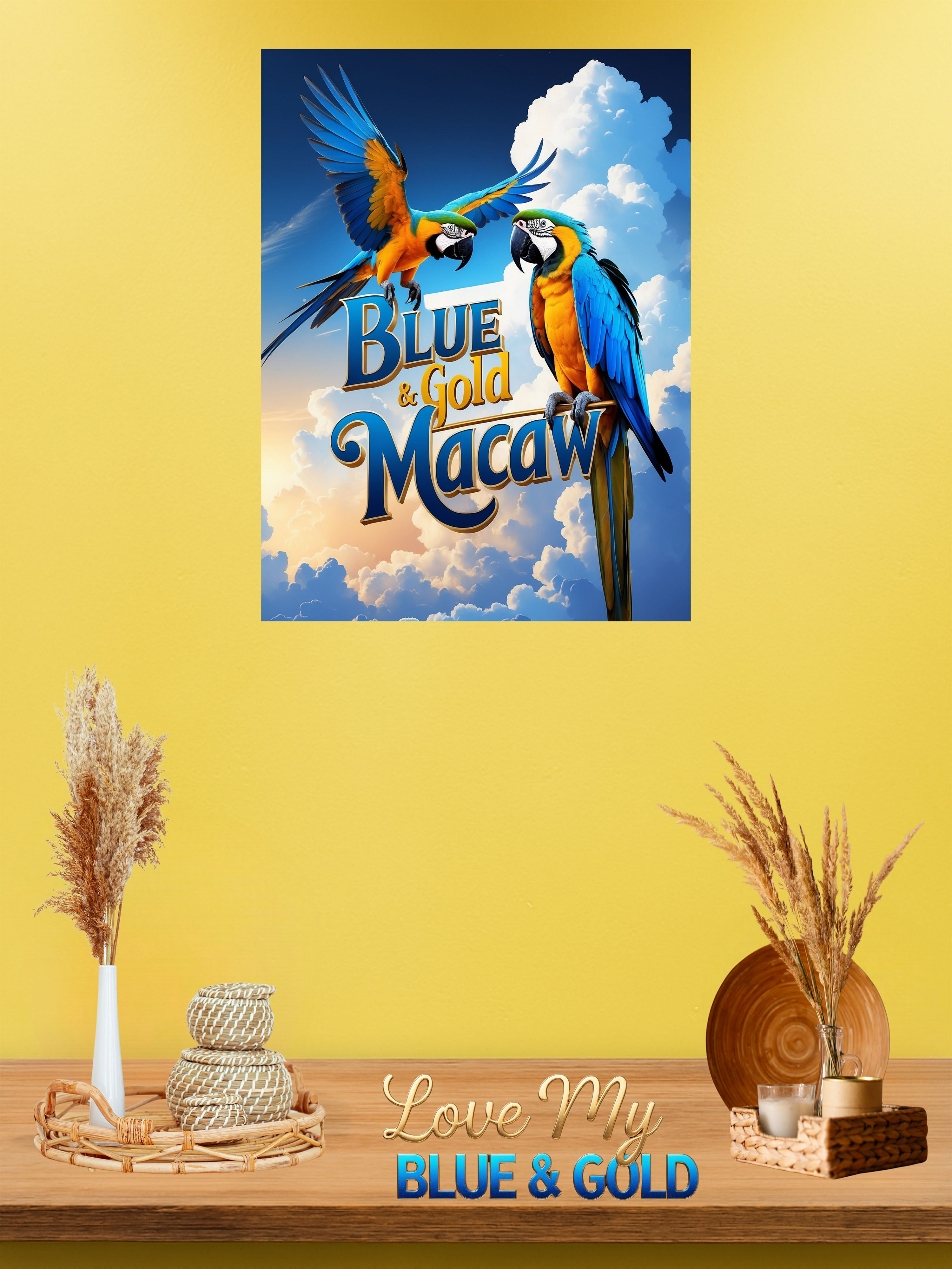 Flying Blue & Gold Macaw Wall-Hanging