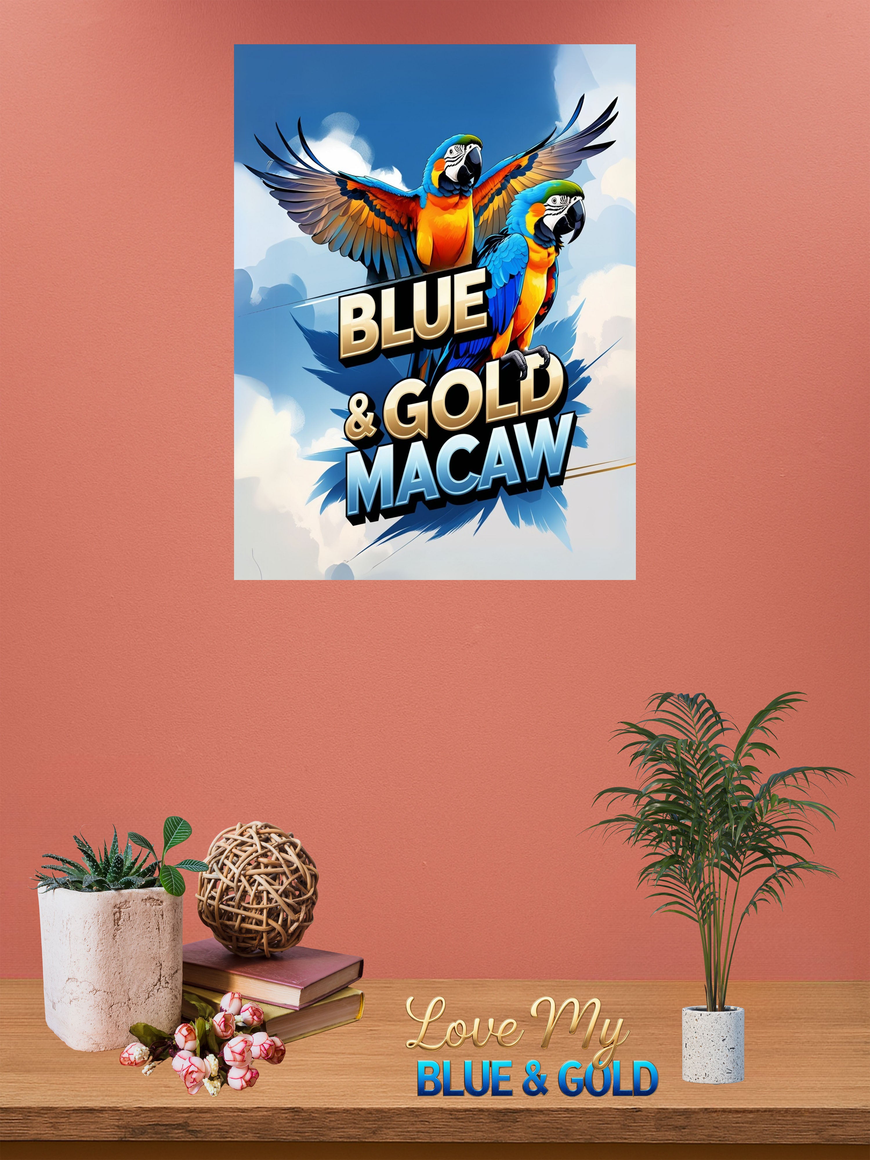 Blue & Gold Macaw Flying Wall-Hanging