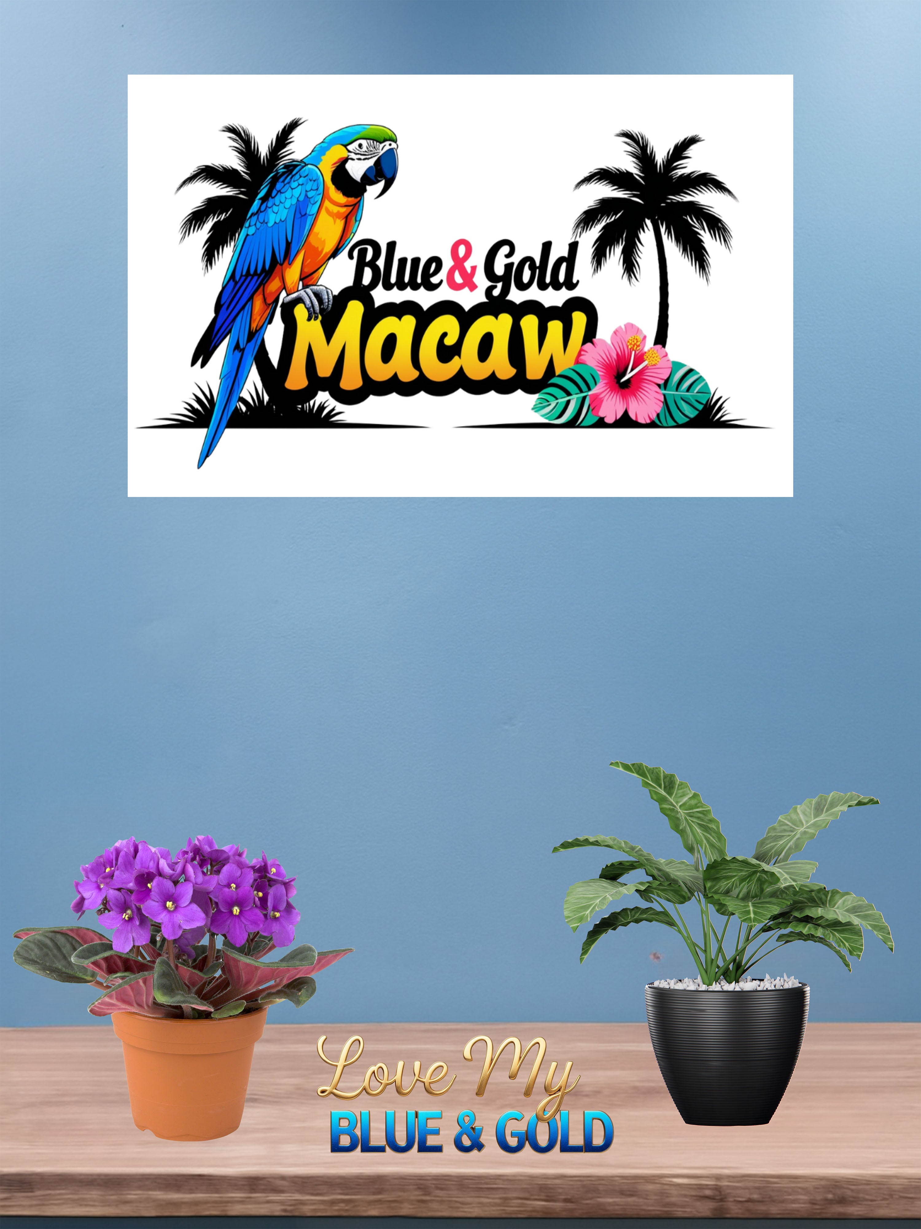 Blue & Gold Macaw Parrot Wall-Hanging