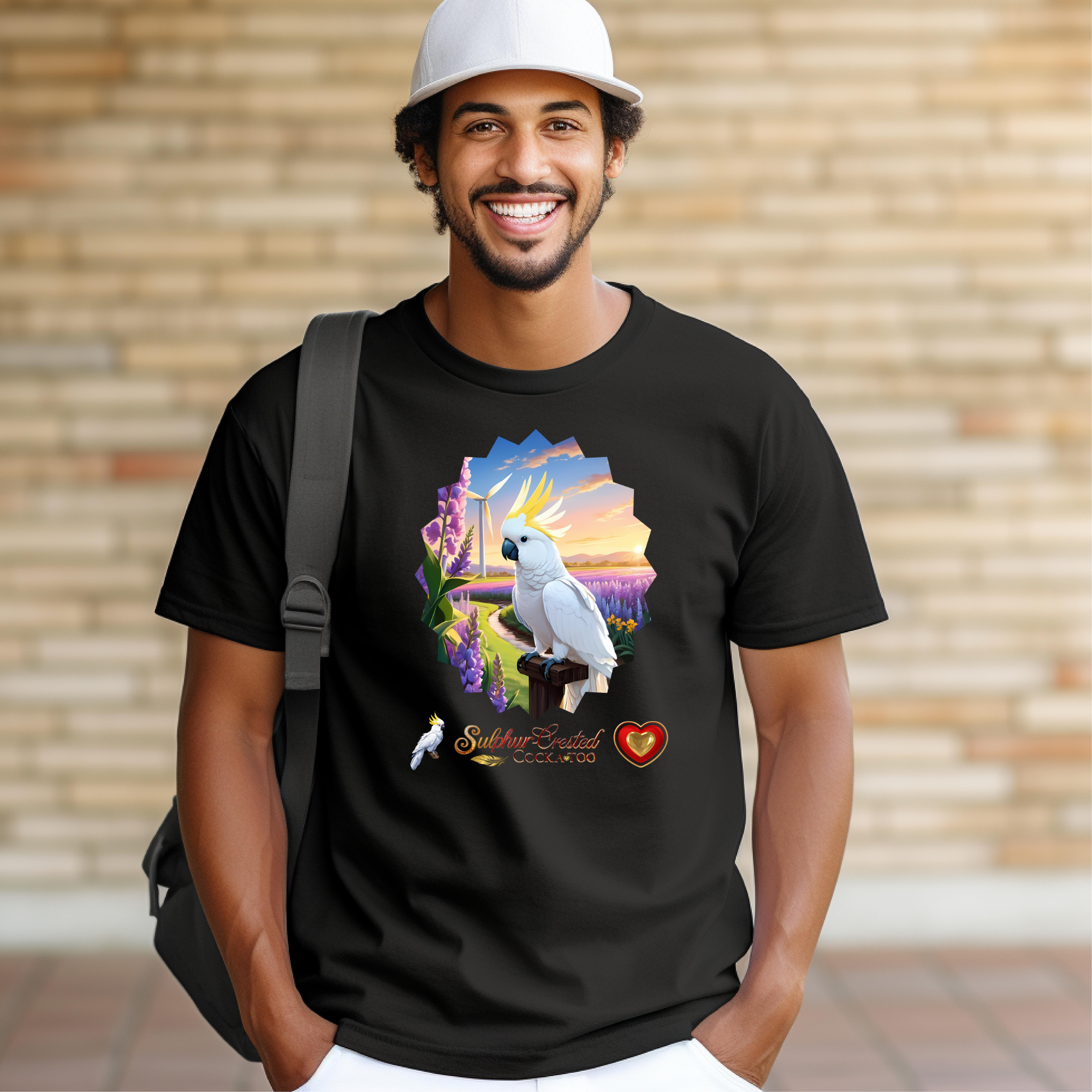Sulphur-Crested Cockatoo Floral T-Shirt