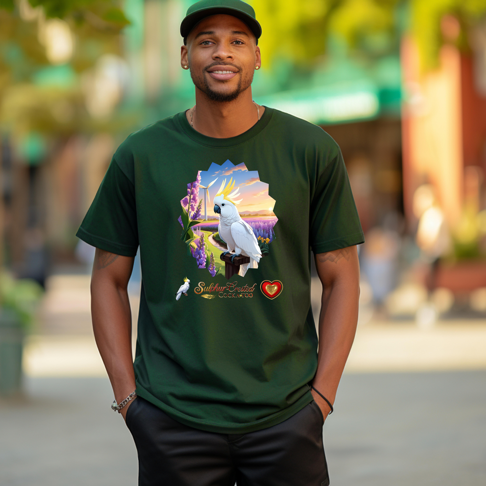 Sulphur-Crested Cockatoo Floral T-Shirt
