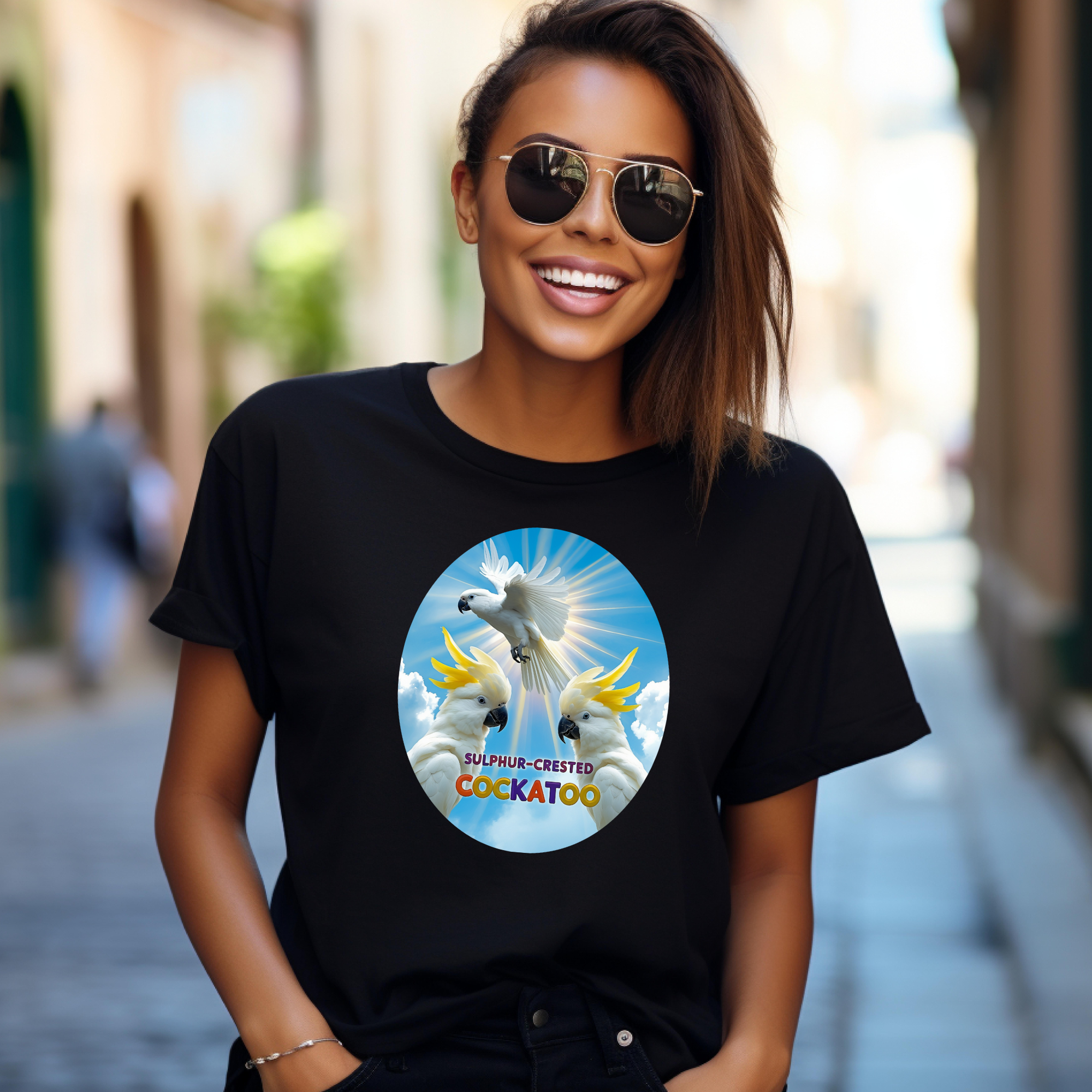 Sulphur-Crested Cockatoo Flying T-Shirt